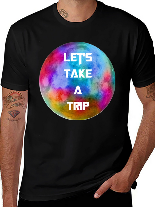 Lets Take a Trip Graphic Tee - Colorful Space Adventure