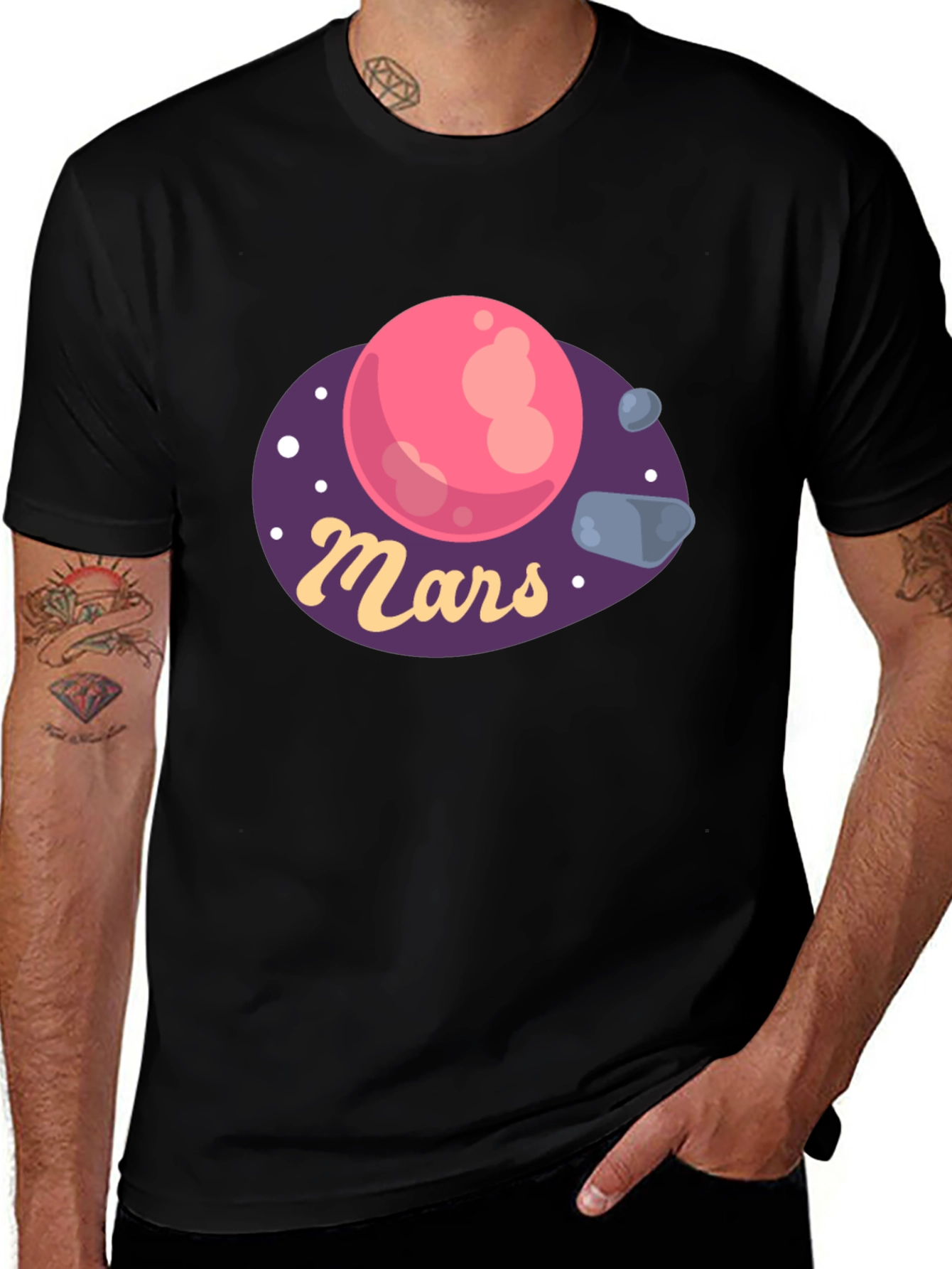 Mars Planet Graphic Tee - Trendy Space Design