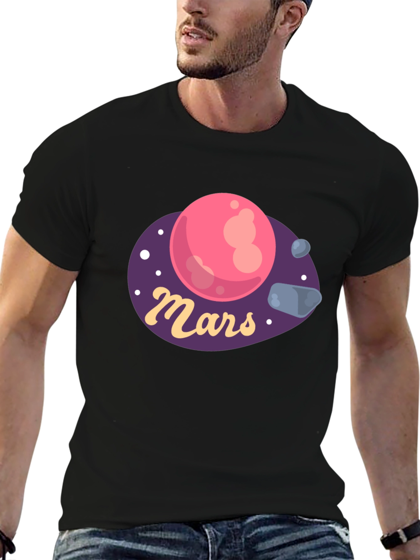 Mars Planet Graphic Tee - Trendy Space Design