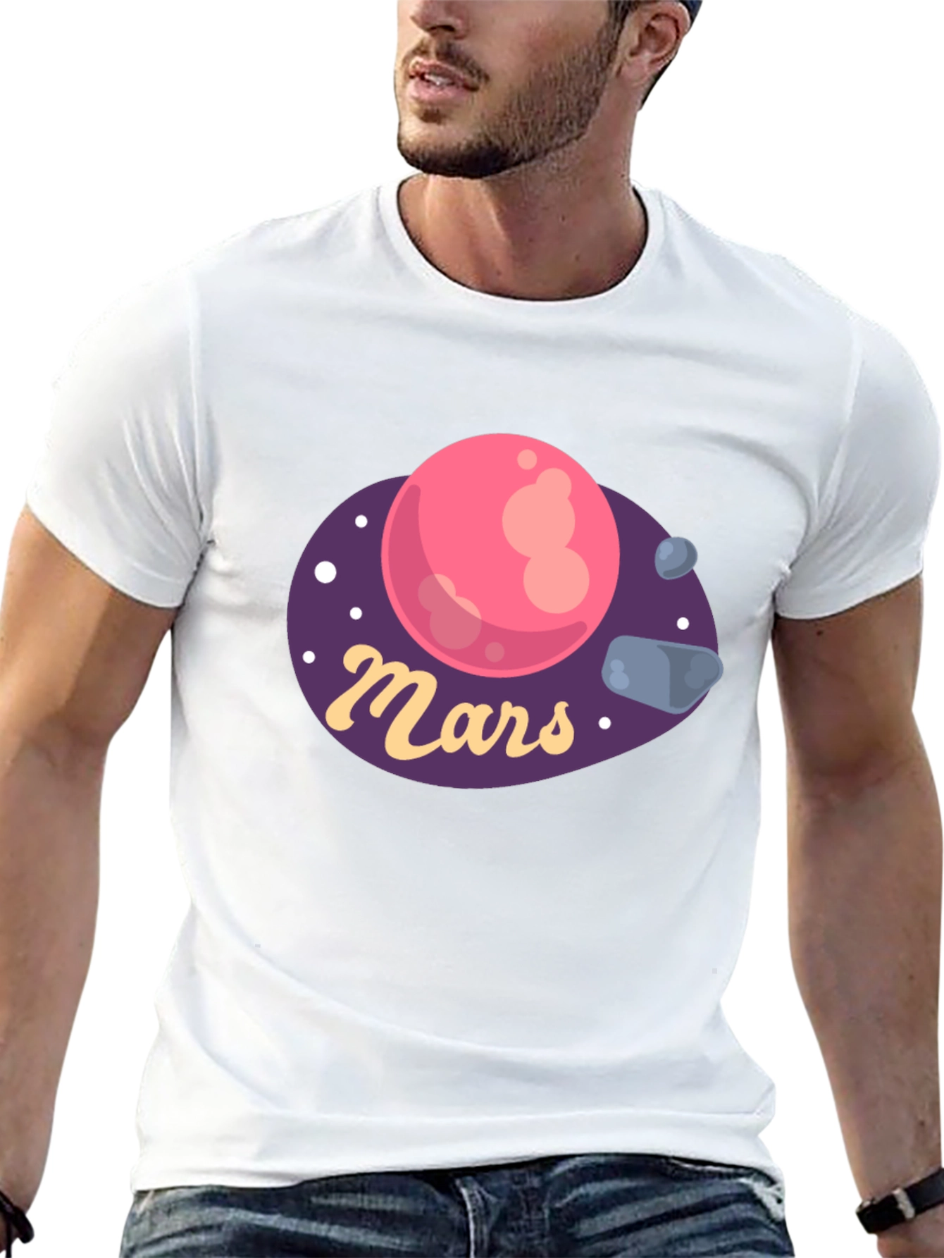 Mars Planet Graphic Tee - Trendy Space Design