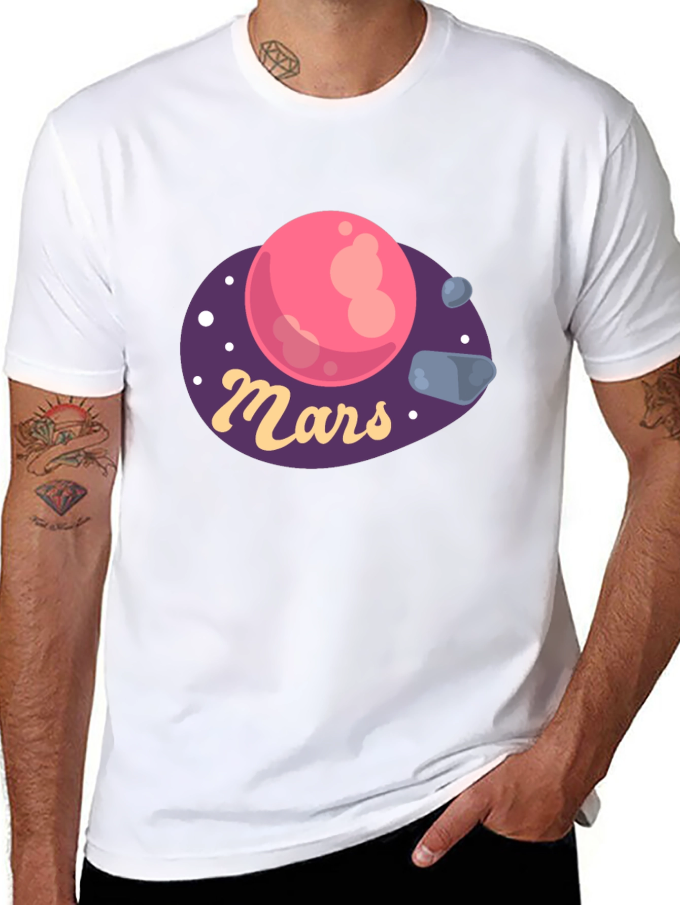 Mars Planet Graphic Tee - Trendy Space Design