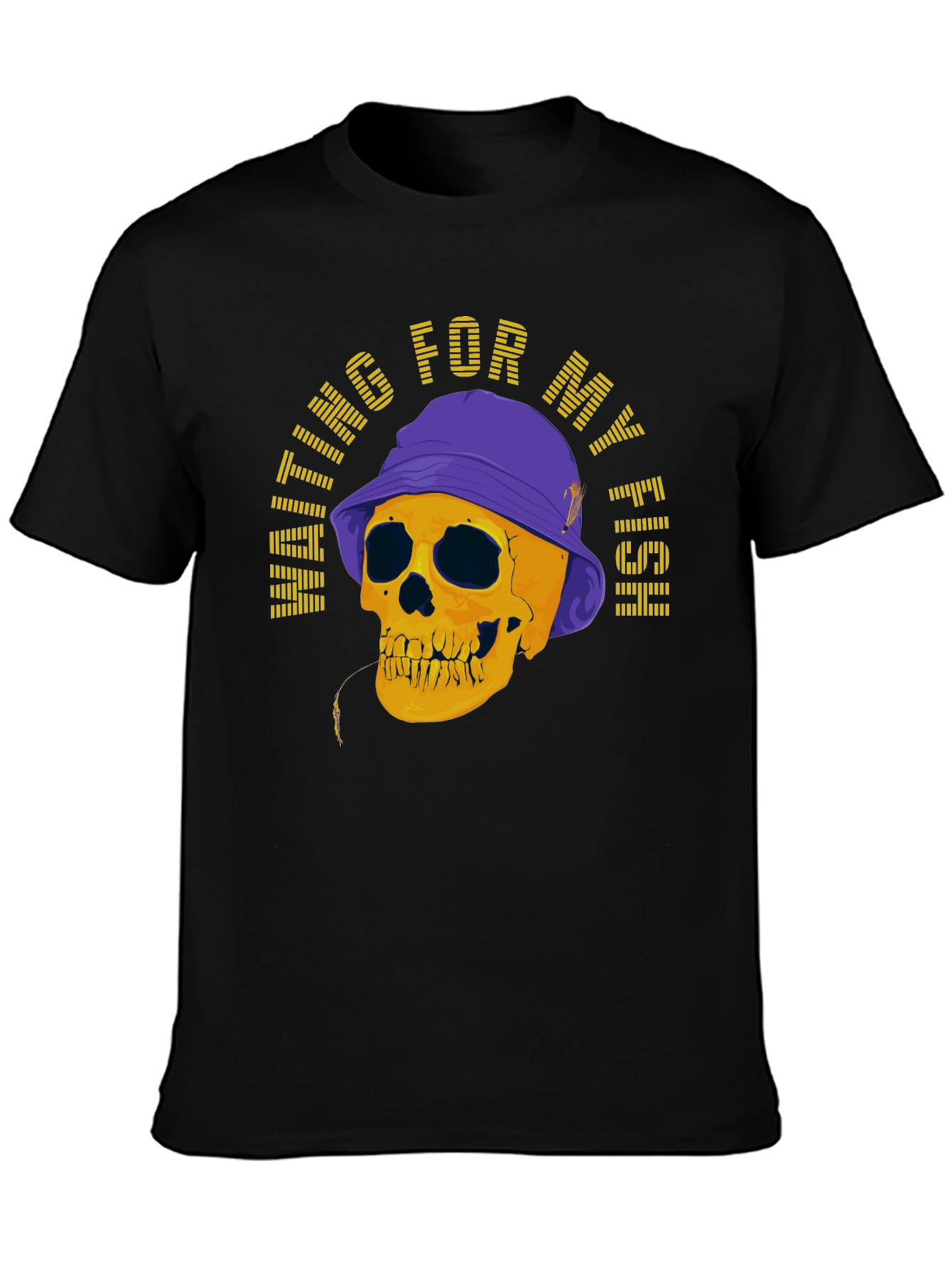 Waiting For My Fish Skull Graphic T-Shirt