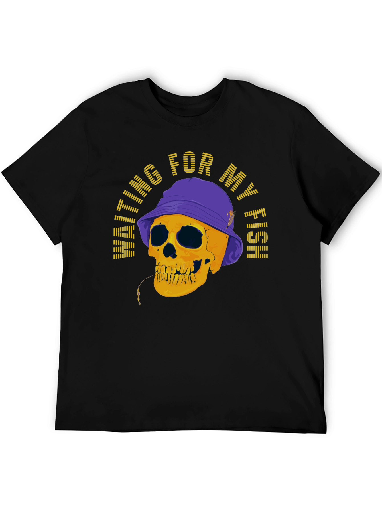 Waiting For My Fish Skull Graphic T-Shirt