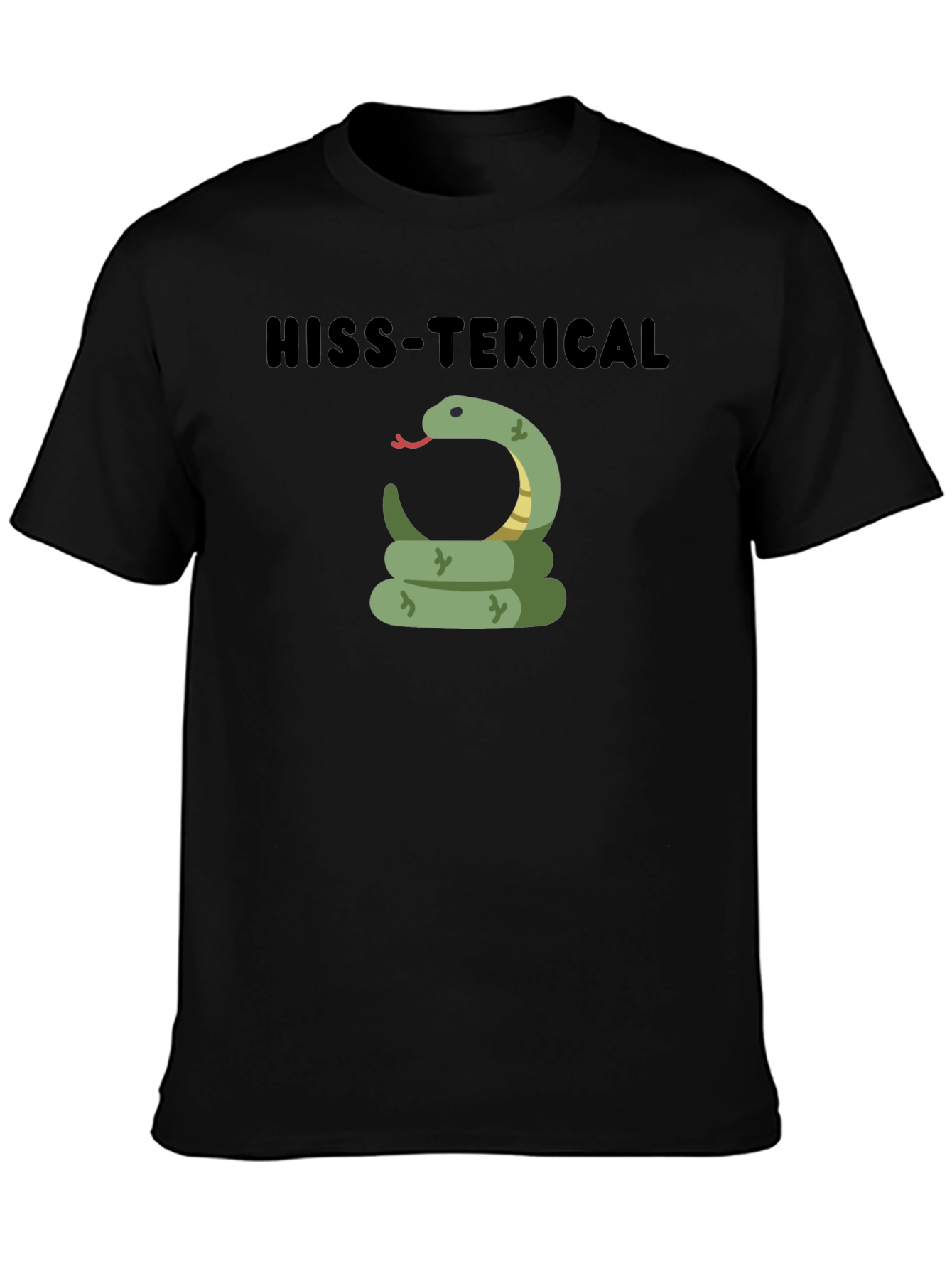 Hiss-terical Snake Graphic Black T-Shirt