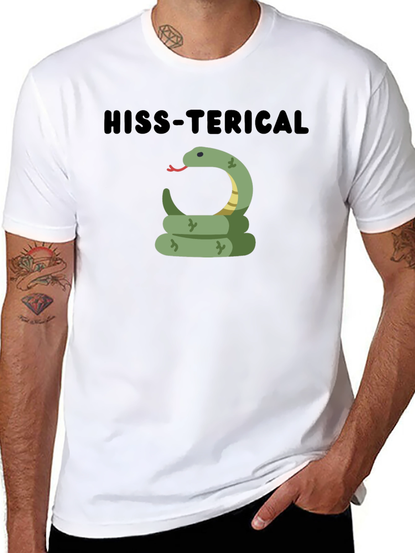 Hiss-terical Snake Graphic Black T-Shirt