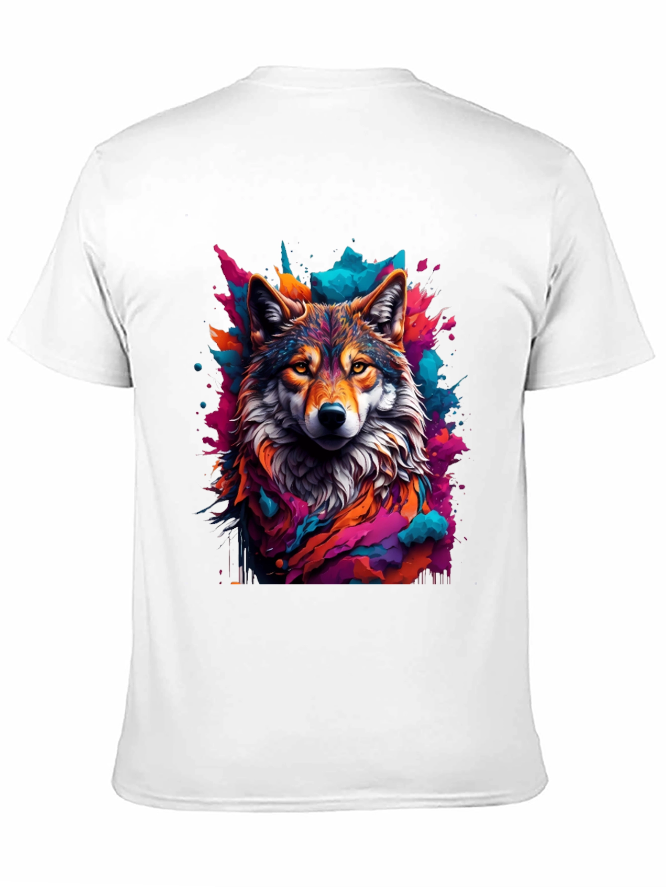 Wolf Art Graphic Black Tee - Vibrant Mens T-Shirt