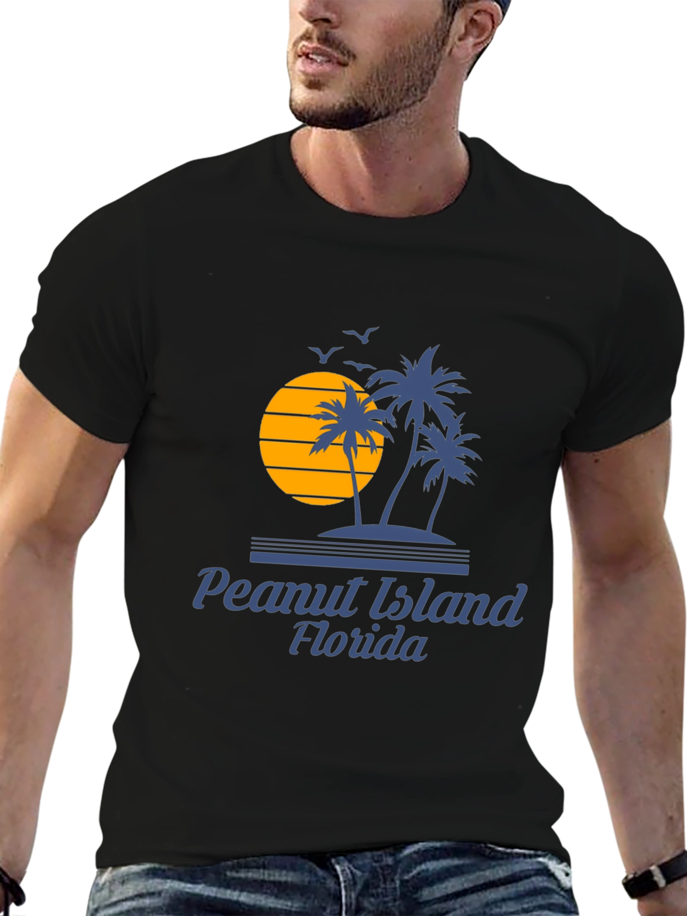 Peanut Island Florida Black T-Shirt