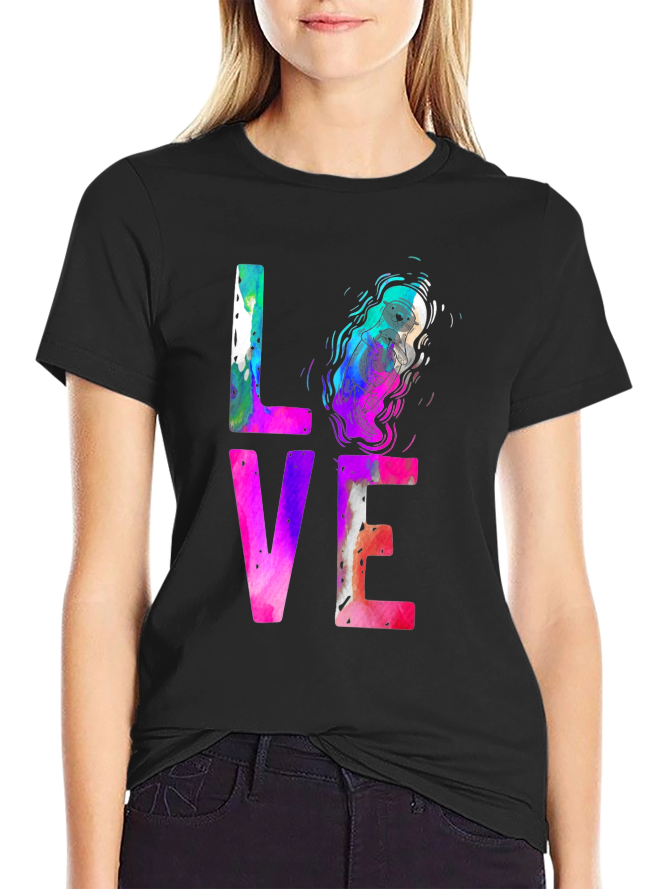 LOVE Otter Graphic T-Shirt