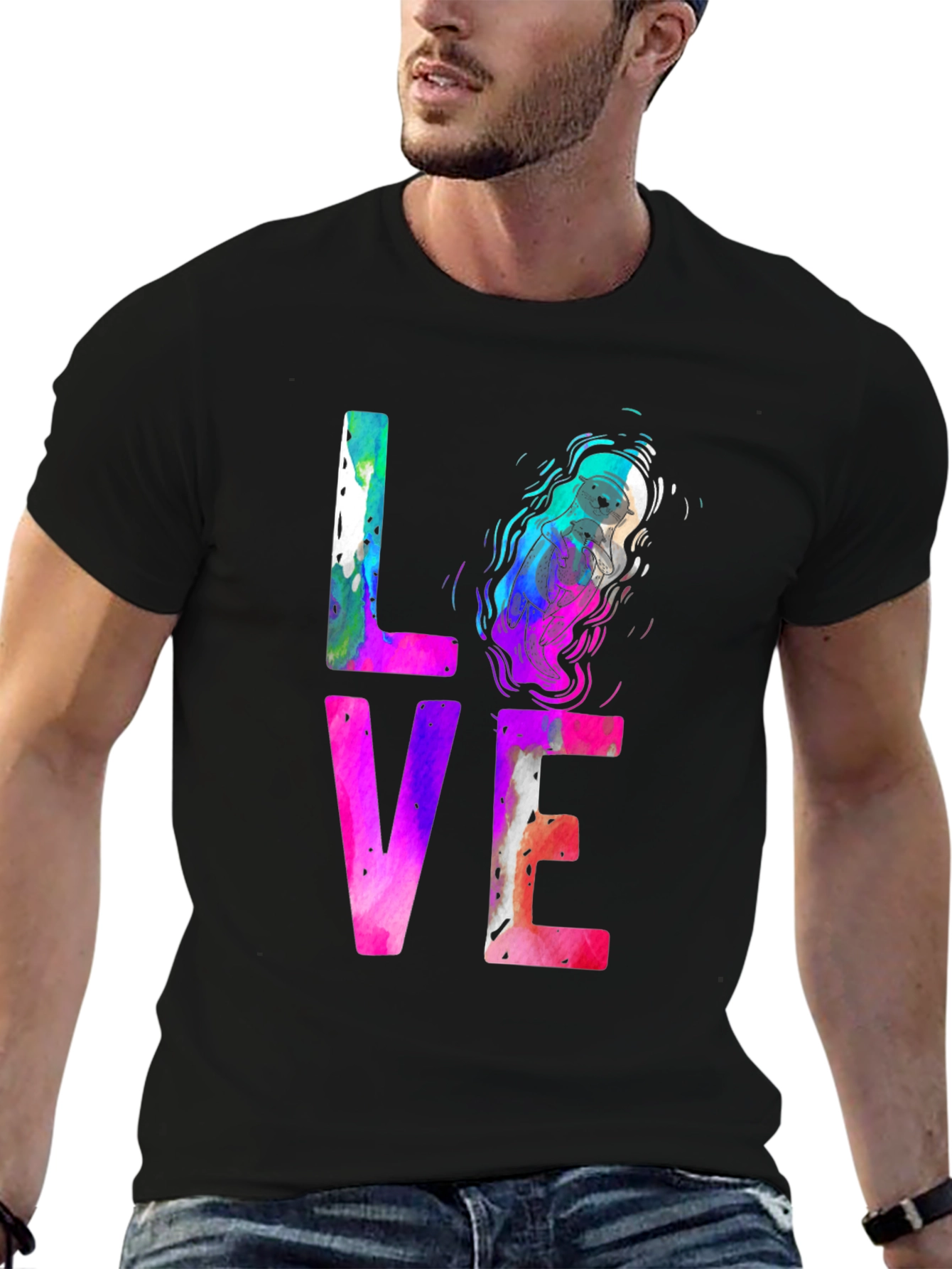 LOVE Otter Graphic T-Shirt