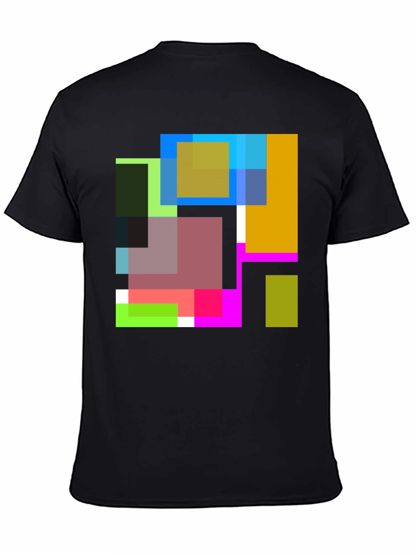 Abstract Squares Graphic Black T-Shirt