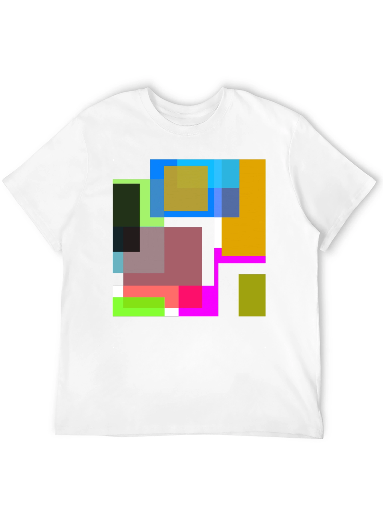 Abstract Squares Graphic Black T-Shirt