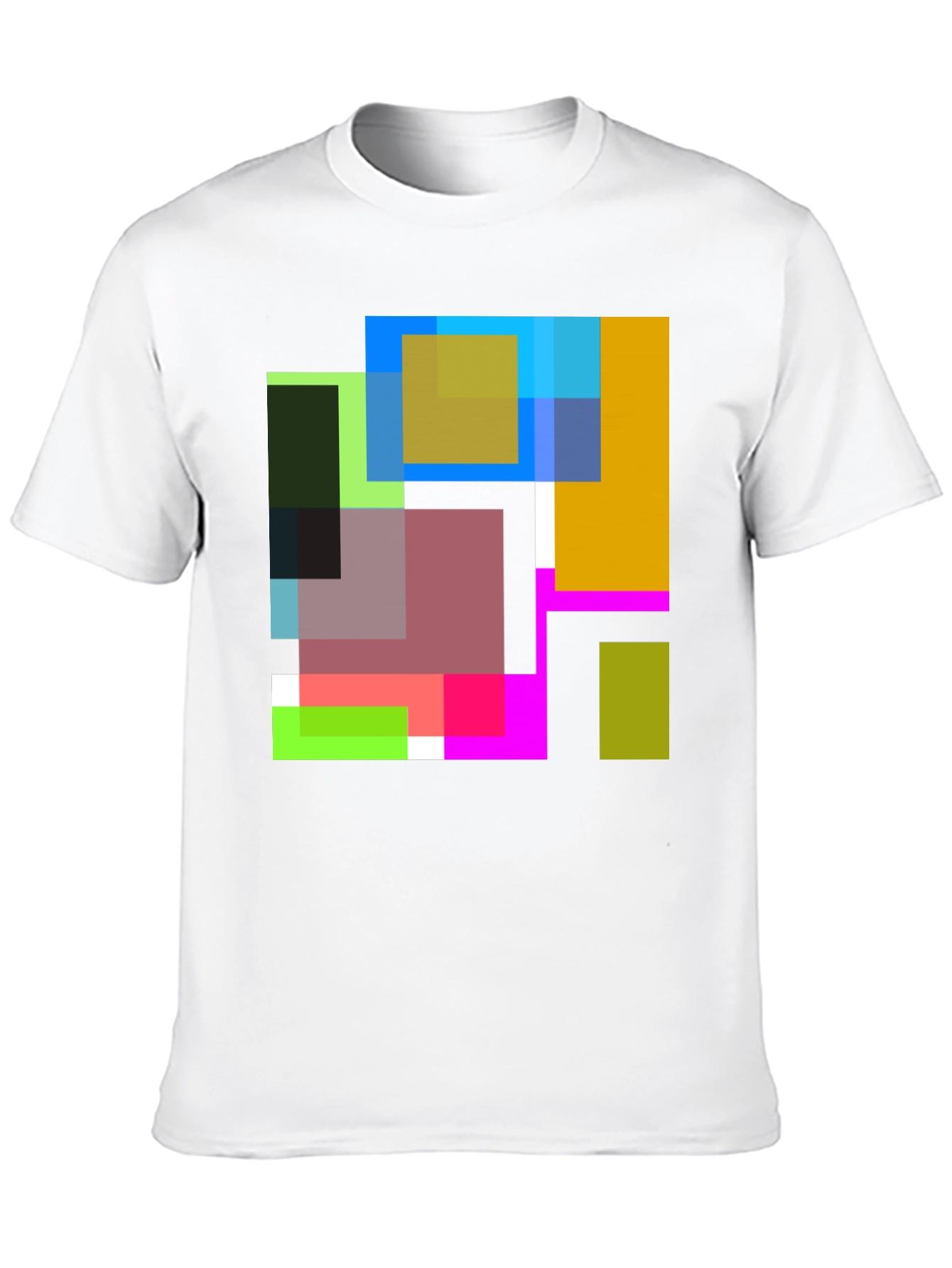 Abstract Squares Graphic Black T-Shirt