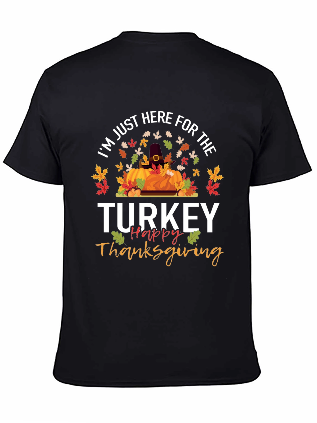 Thanksgiving T-Shirt - Turkey and Pumpkin Design