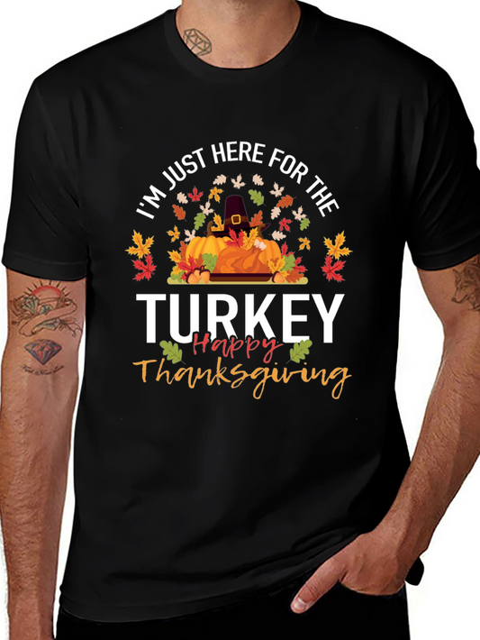 Thanksgiving T-Shirt - Turkey and Pumpkin Design