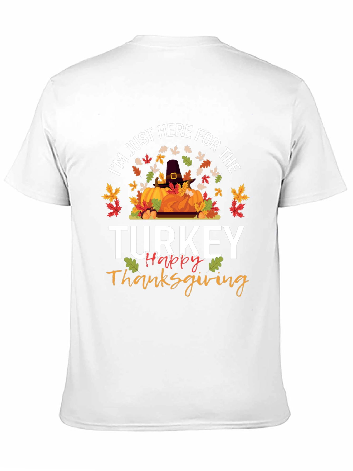 Thanksgiving T-Shirt - Turkey and Pumpkin Design