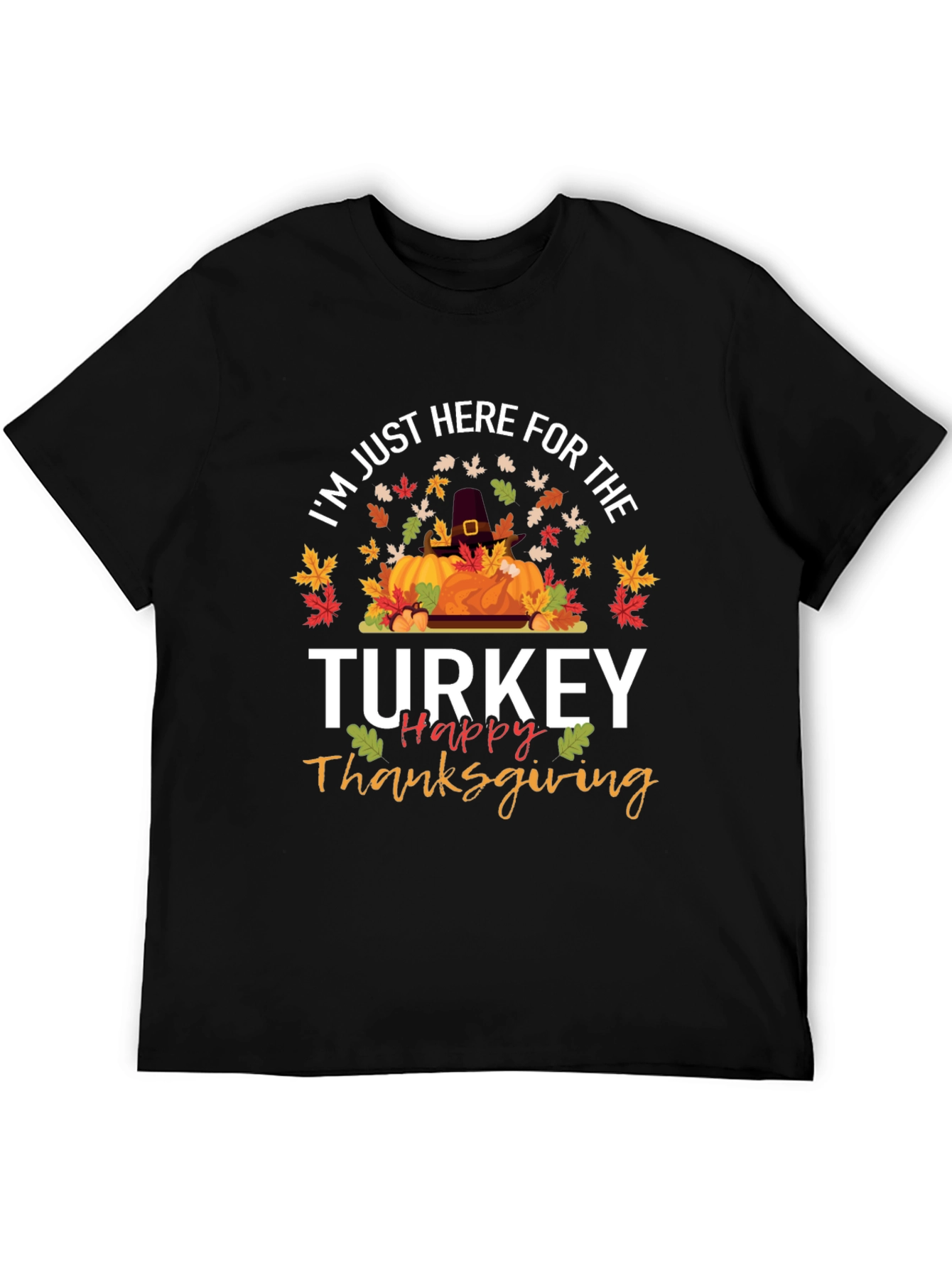 Thanksgiving T-Shirt - Turkey and Pumpkin Design