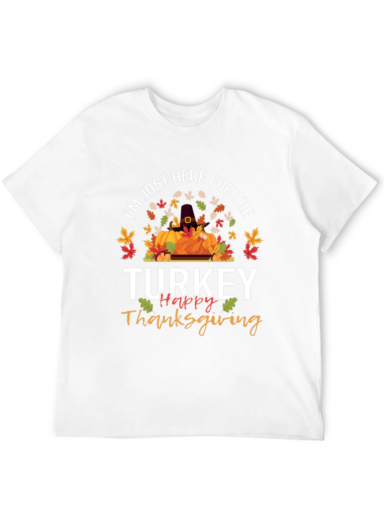 Thanksgiving T-Shirt - Turkey and Pumpkin Design