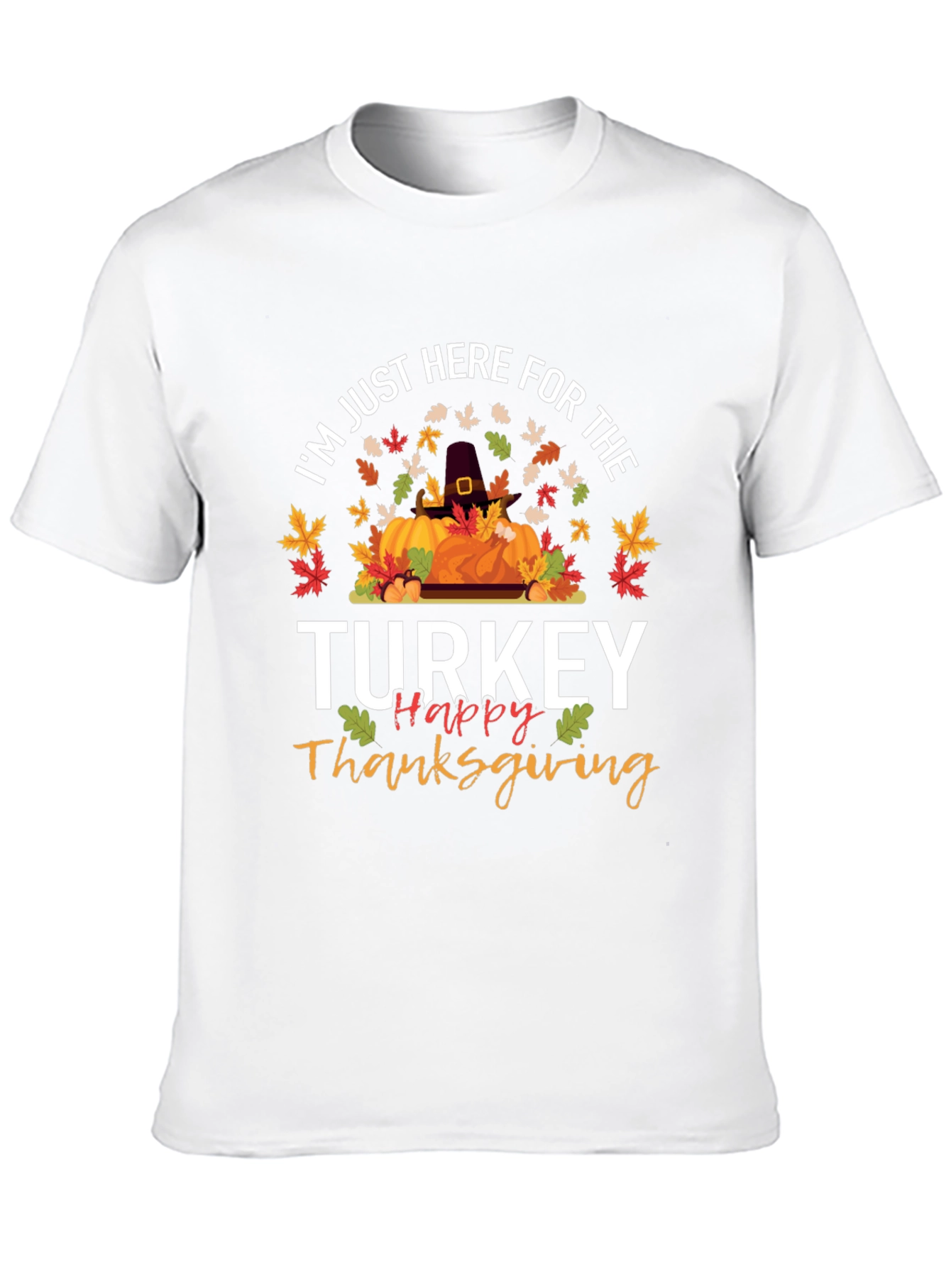 Thanksgiving T-Shirt - Turkey and Pumpkin Design