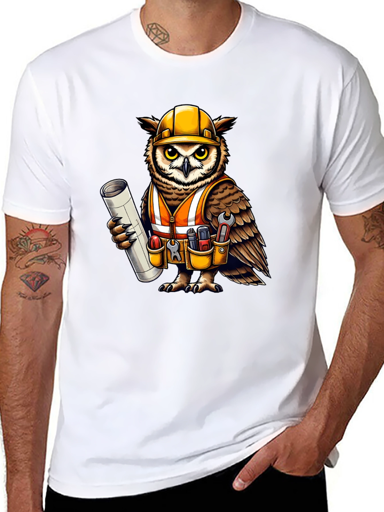 Construction Owl T-Shirt