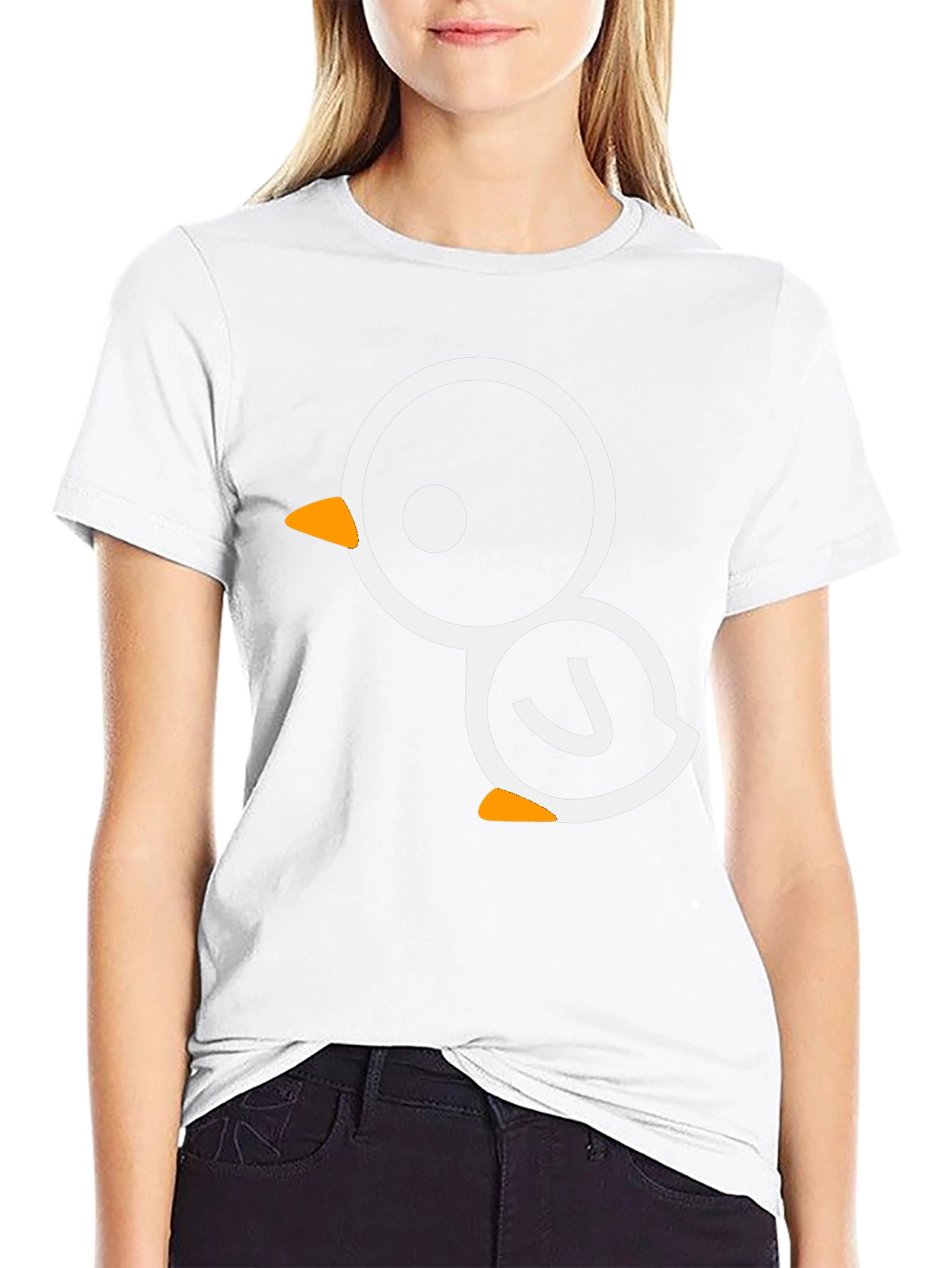 Cute Cartoon Bird Graphic Black Tee