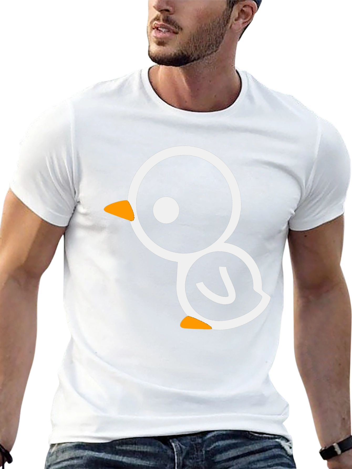 Cute Cartoon Bird Graphic Black Tee