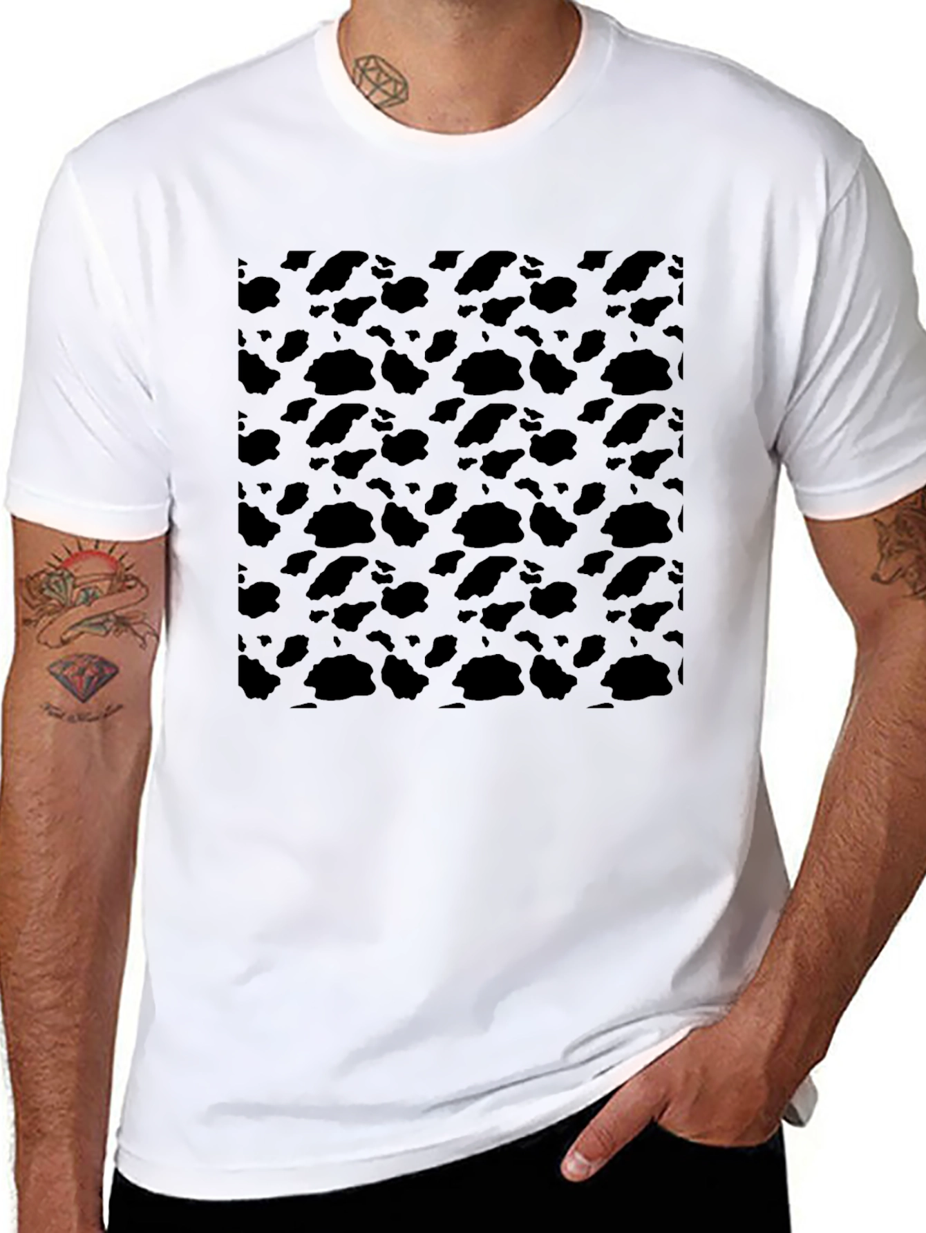 Abstract Black Patterned T-Shirt
