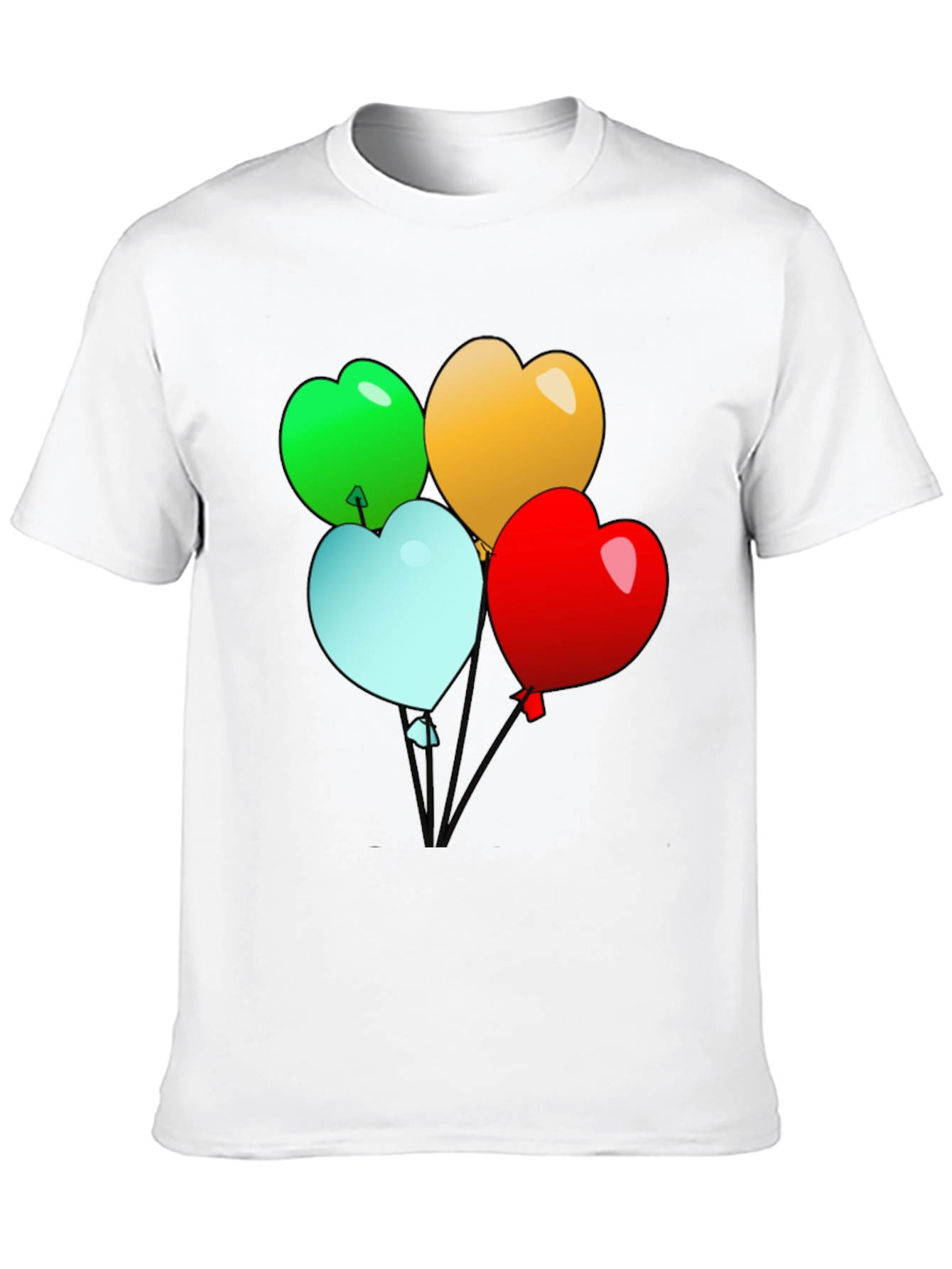 Heart Balloons Graphic Tee - Black Casual Shirt