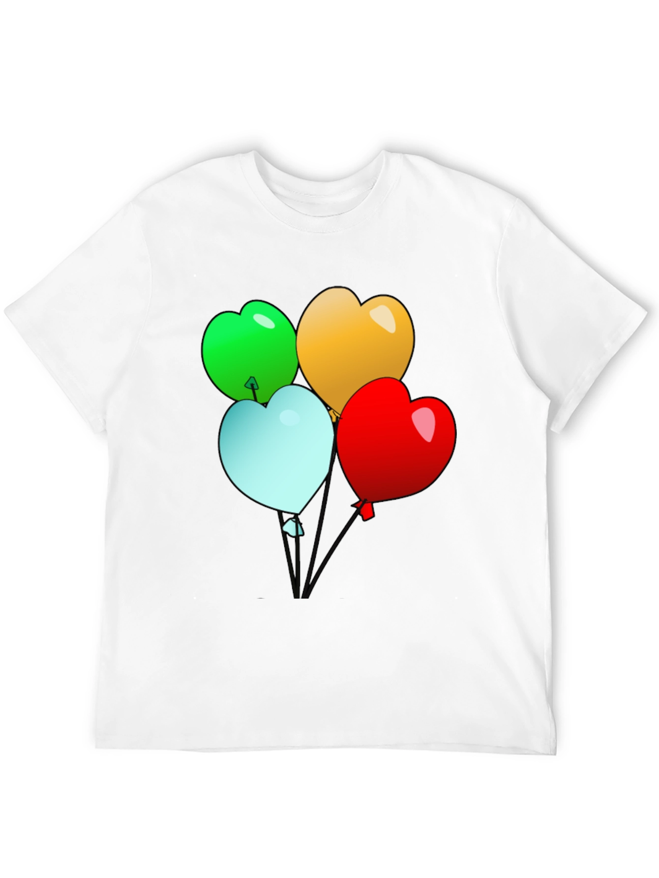 Heart Balloons Graphic Tee - Black Casual Shirt