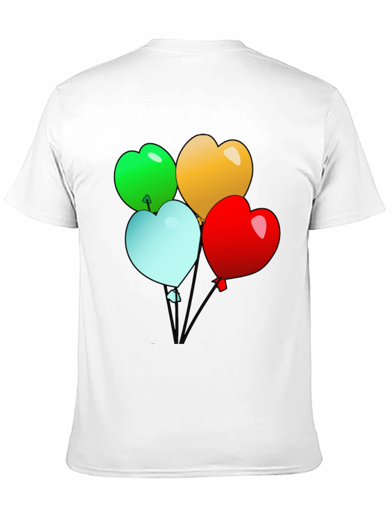Heart Balloons Graphic Tee - Black Casual Shirt