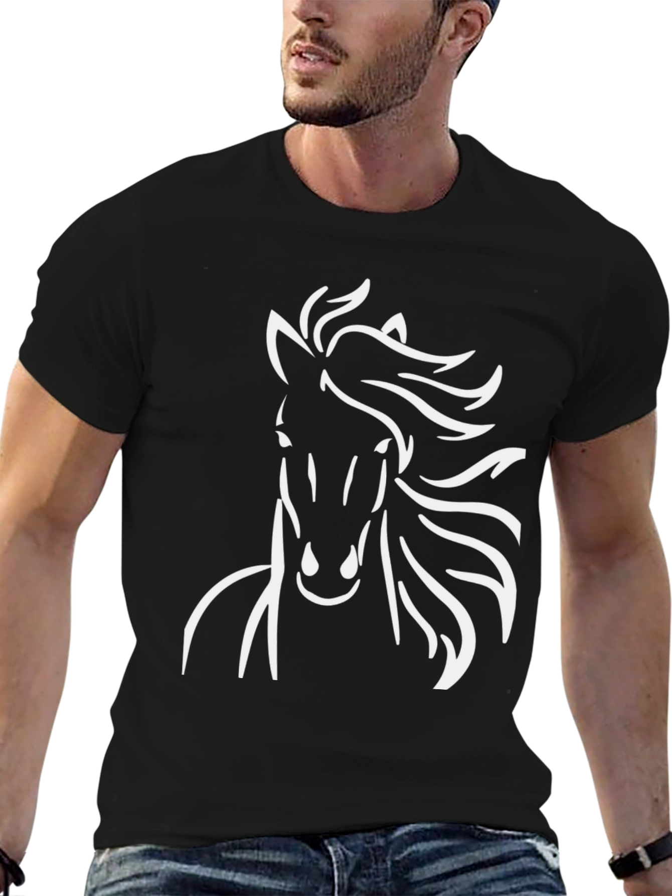 Horse Graphic Tee - Mens Black T-Shirt