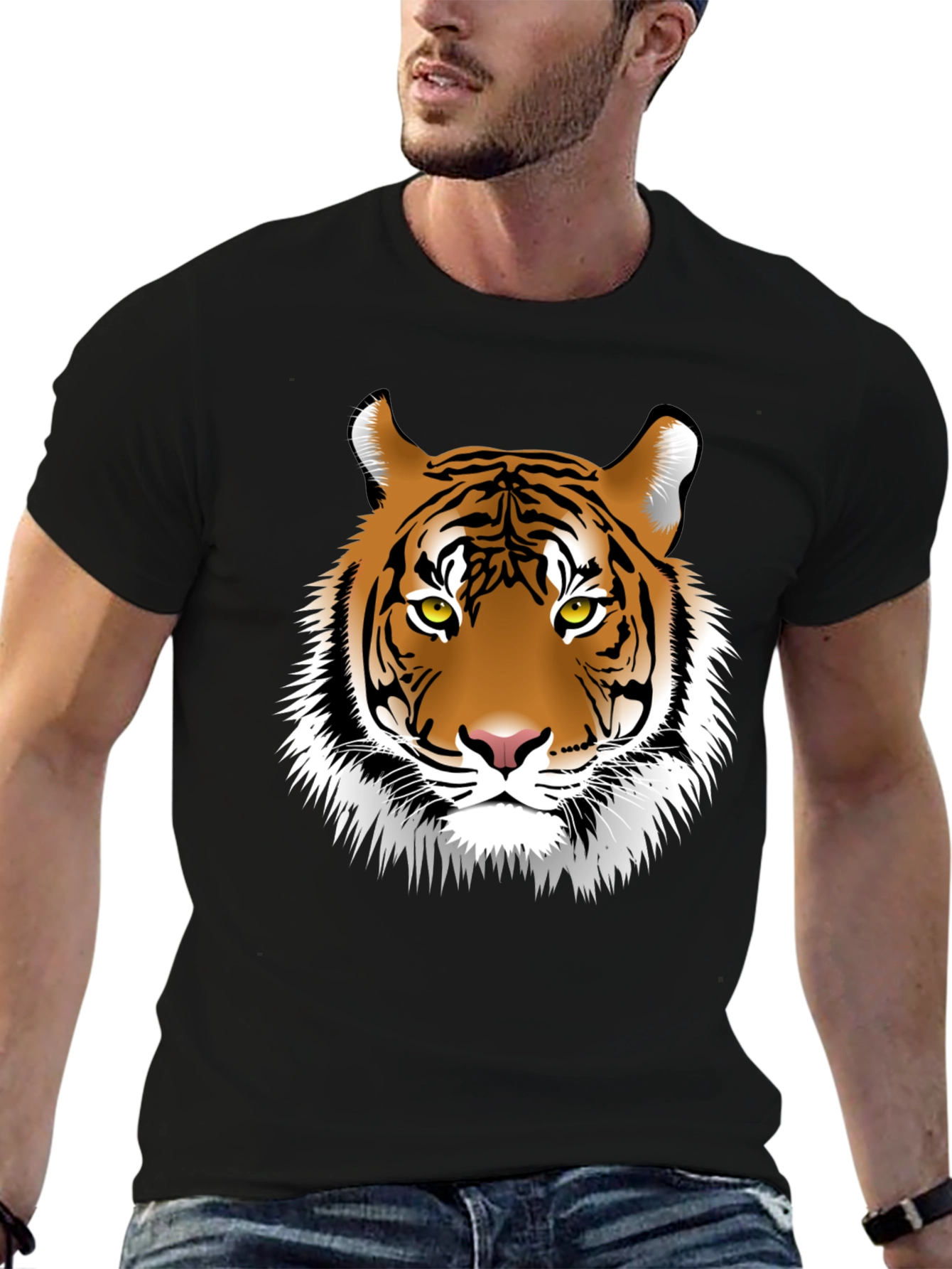 Tiger Graphic Tee - Black Casual Shirt