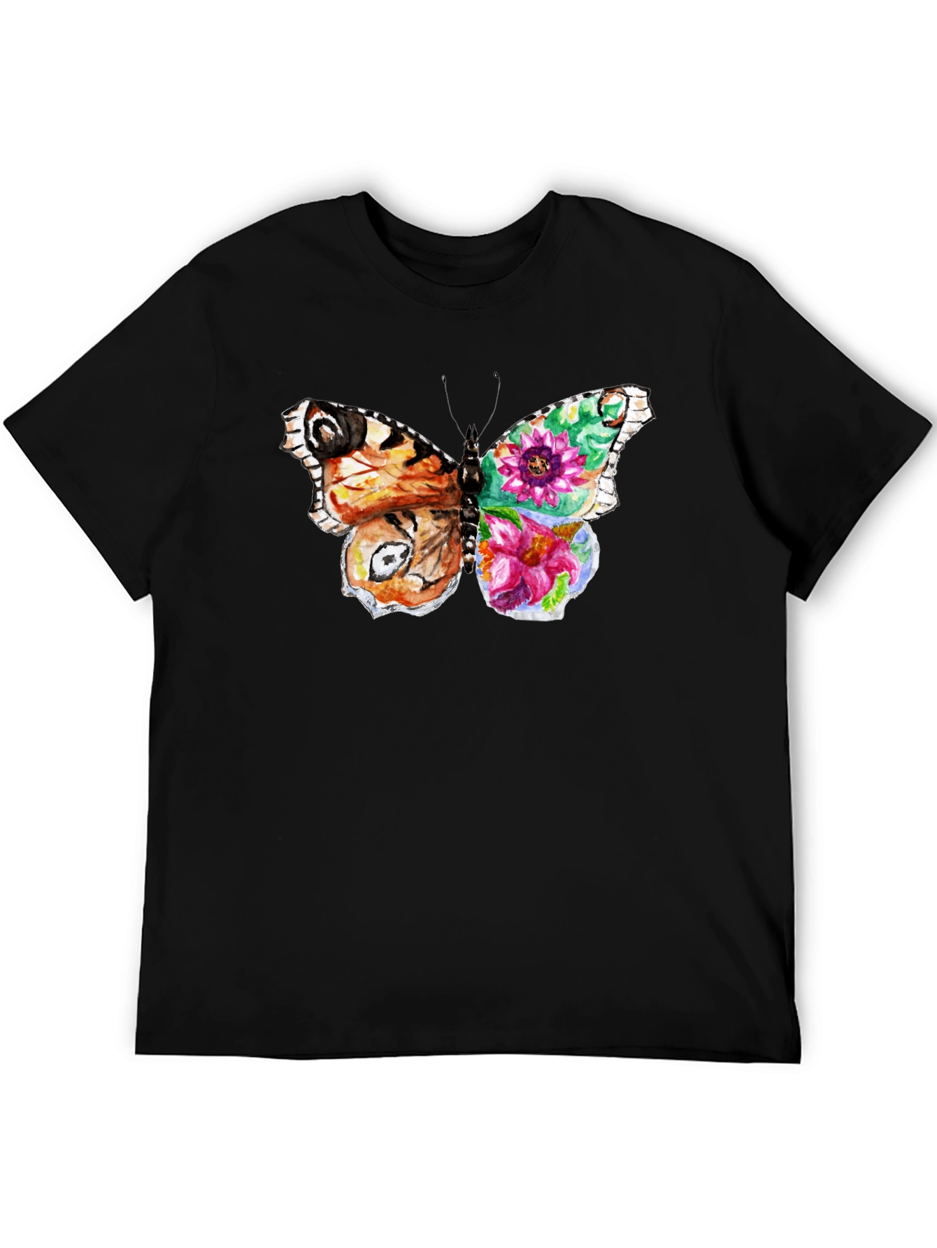 Butterfly Floral Print Mens T-Shirt