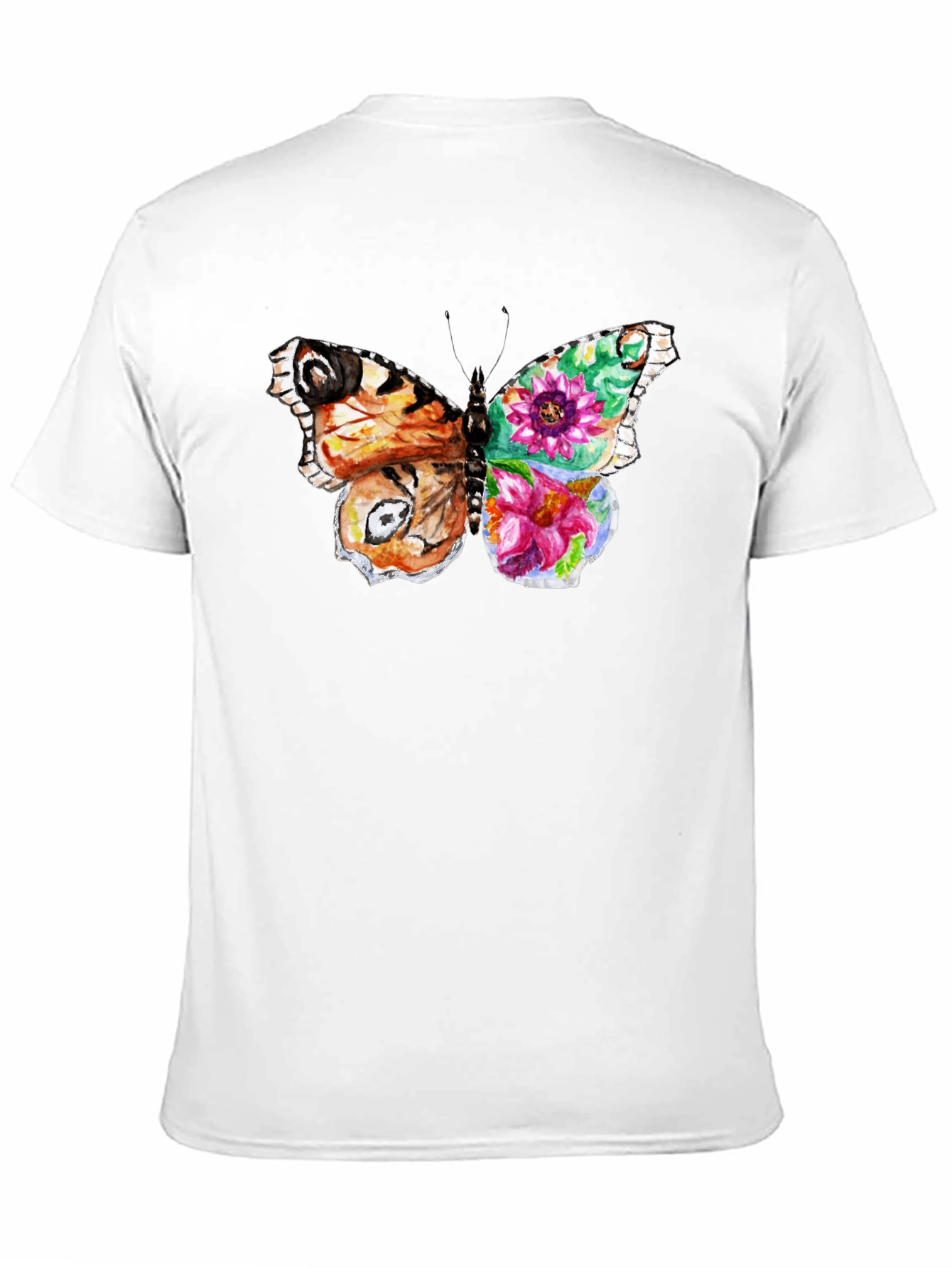 Butterfly Floral Print Mens T-Shirt