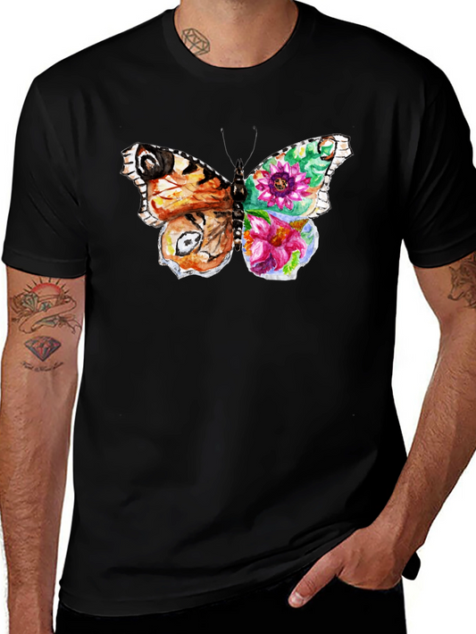 Butterfly Floral Print Mens T-Shirt