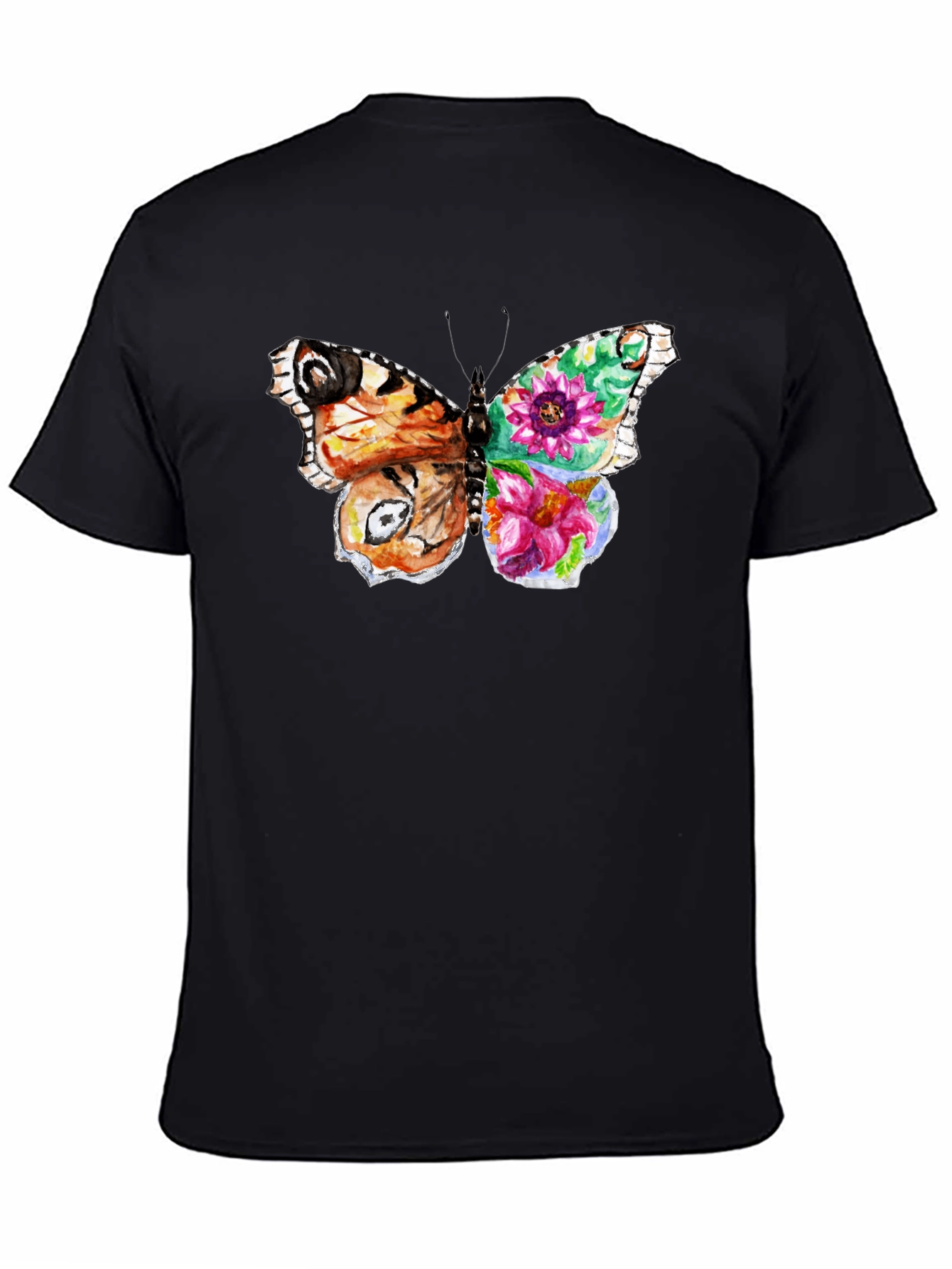 Butterfly Floral Print Mens T-Shirt