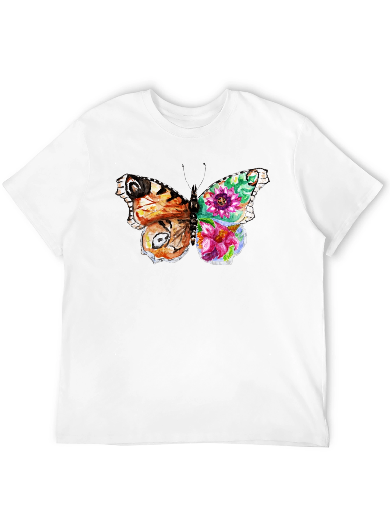 Butterfly Floral Print Mens T-Shirt