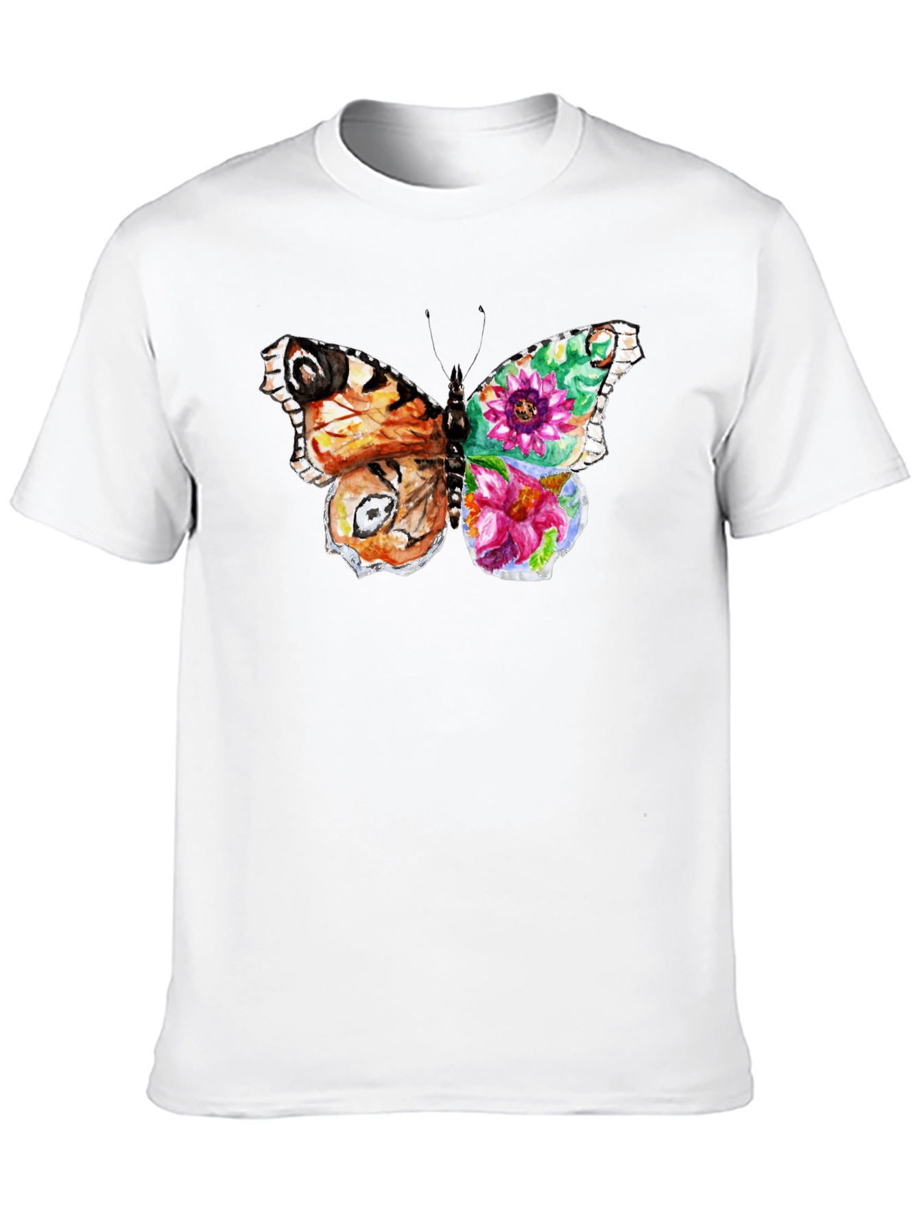 Butterfly Floral Print Mens T-Shirt