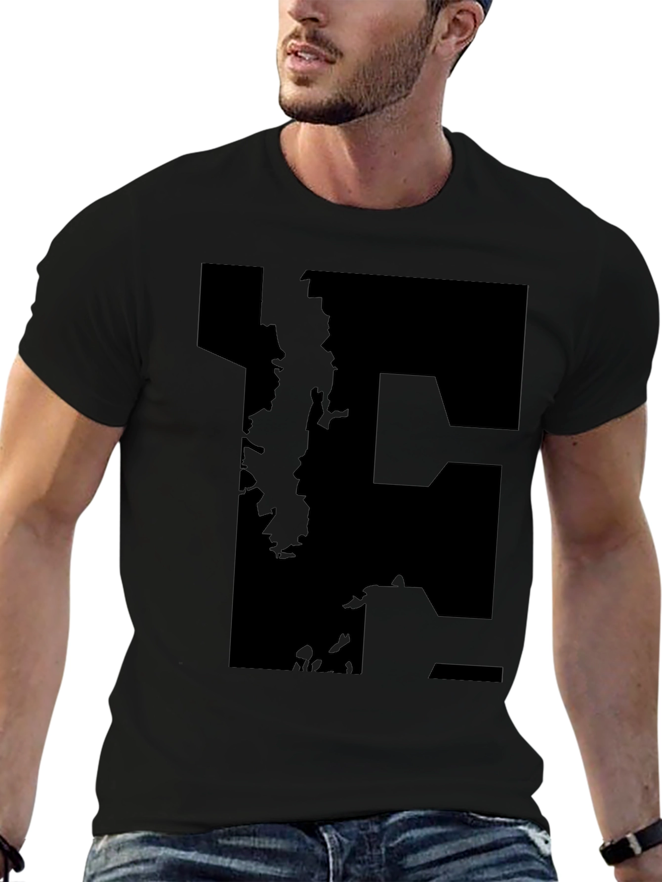 Modern Black Graphic Tee