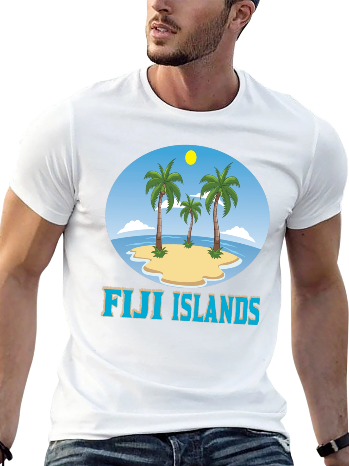 Fiji Islands Graphic T-Shirt - Tropical Beach Design