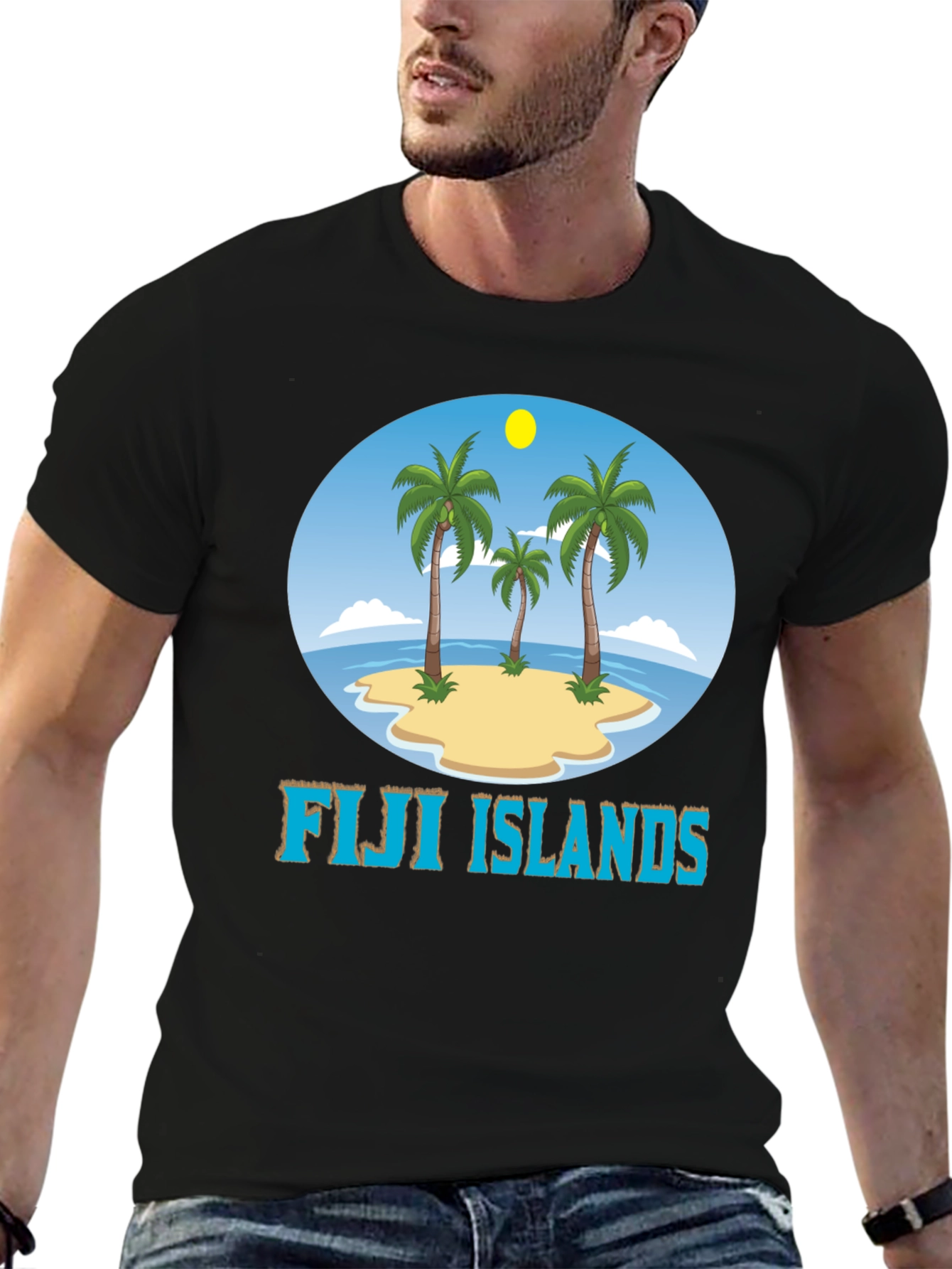 Fiji Islands Graphic T-Shirt - Tropical Beach Design