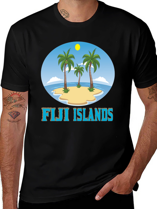 Fiji Islands Graphic T-Shirt - Tropical Beach Design