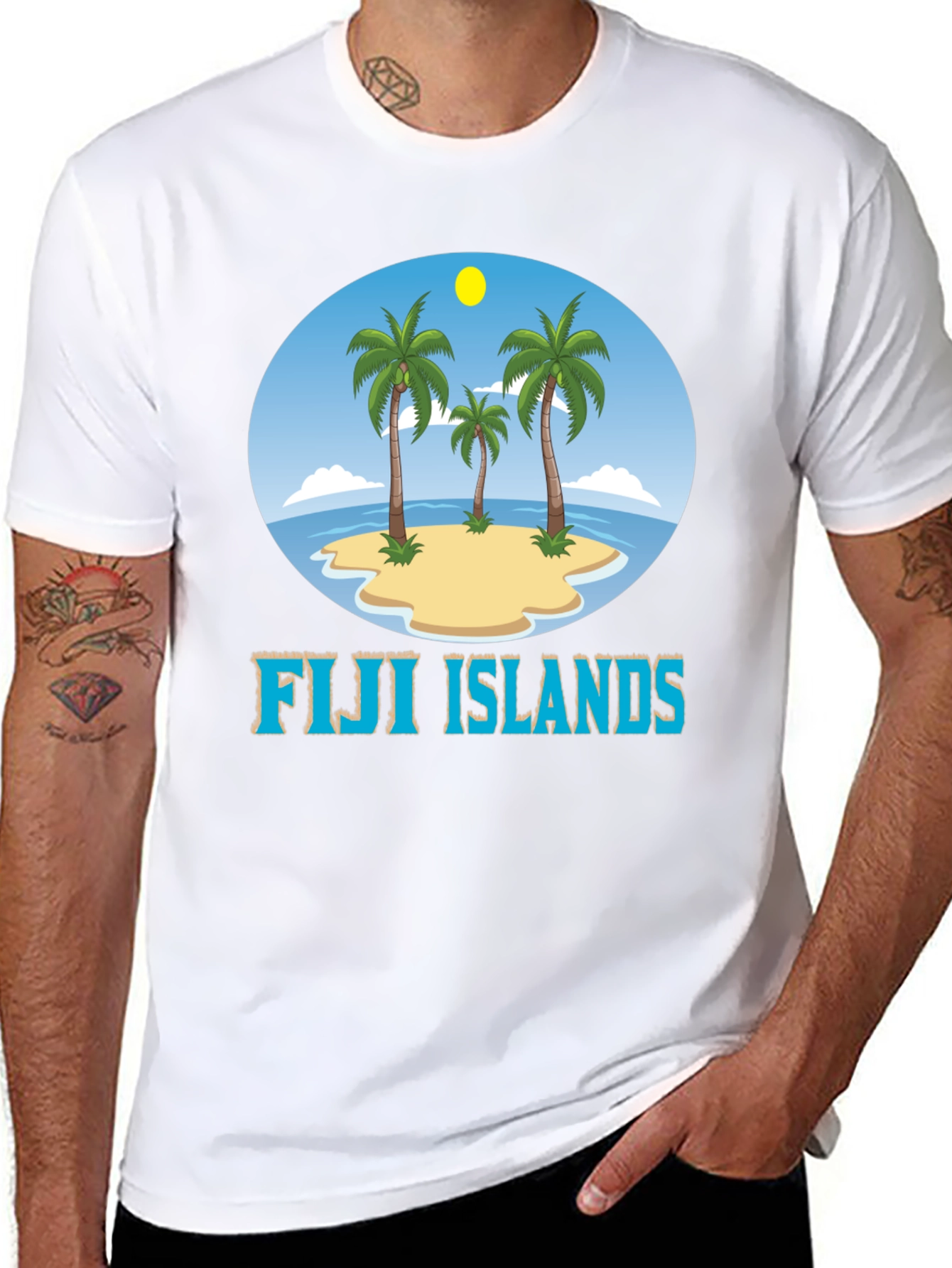 Fiji Islands Graphic T-Shirt - Tropical Beach Design