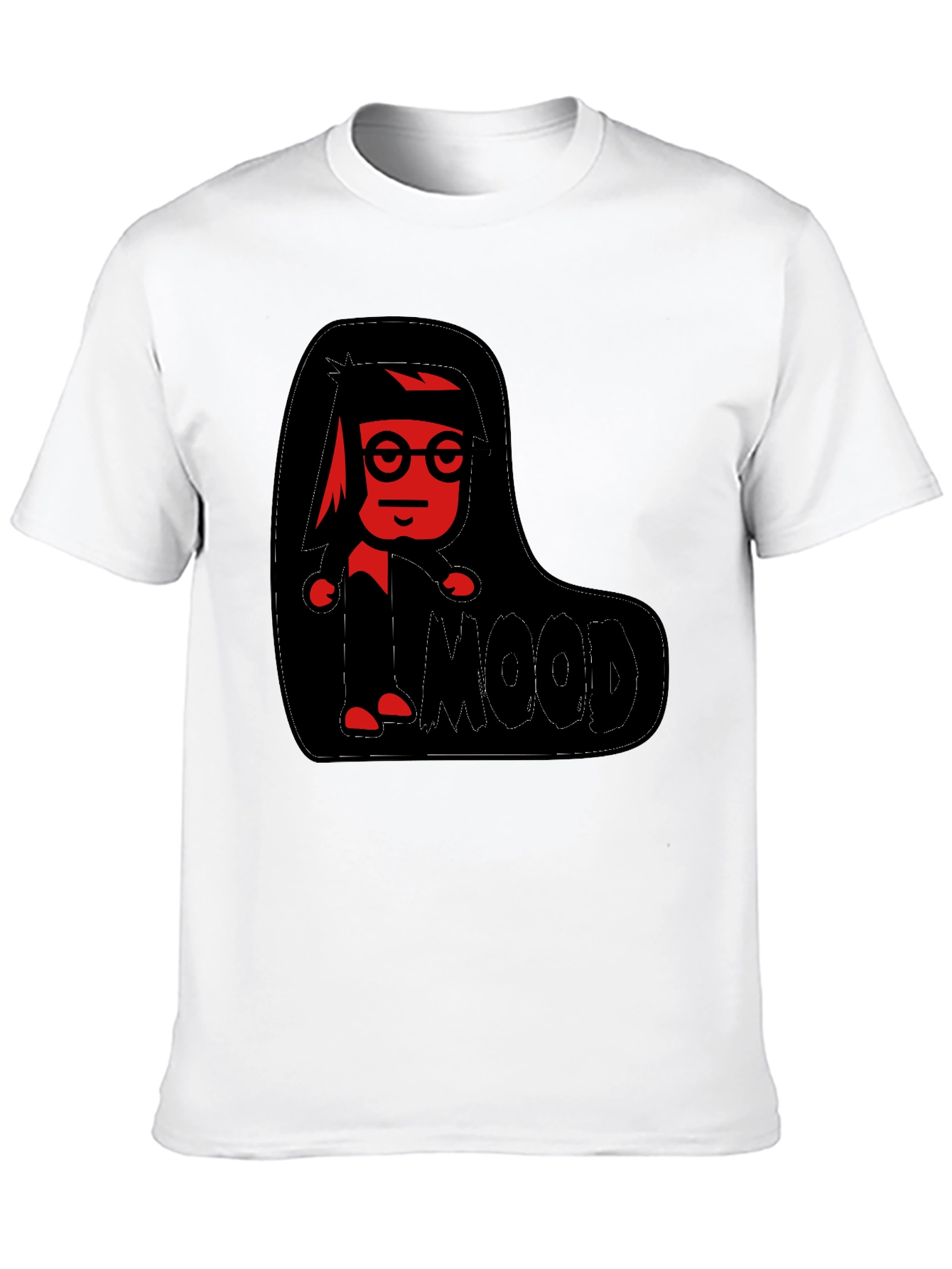 Red Character Graphic Black T-Shirt