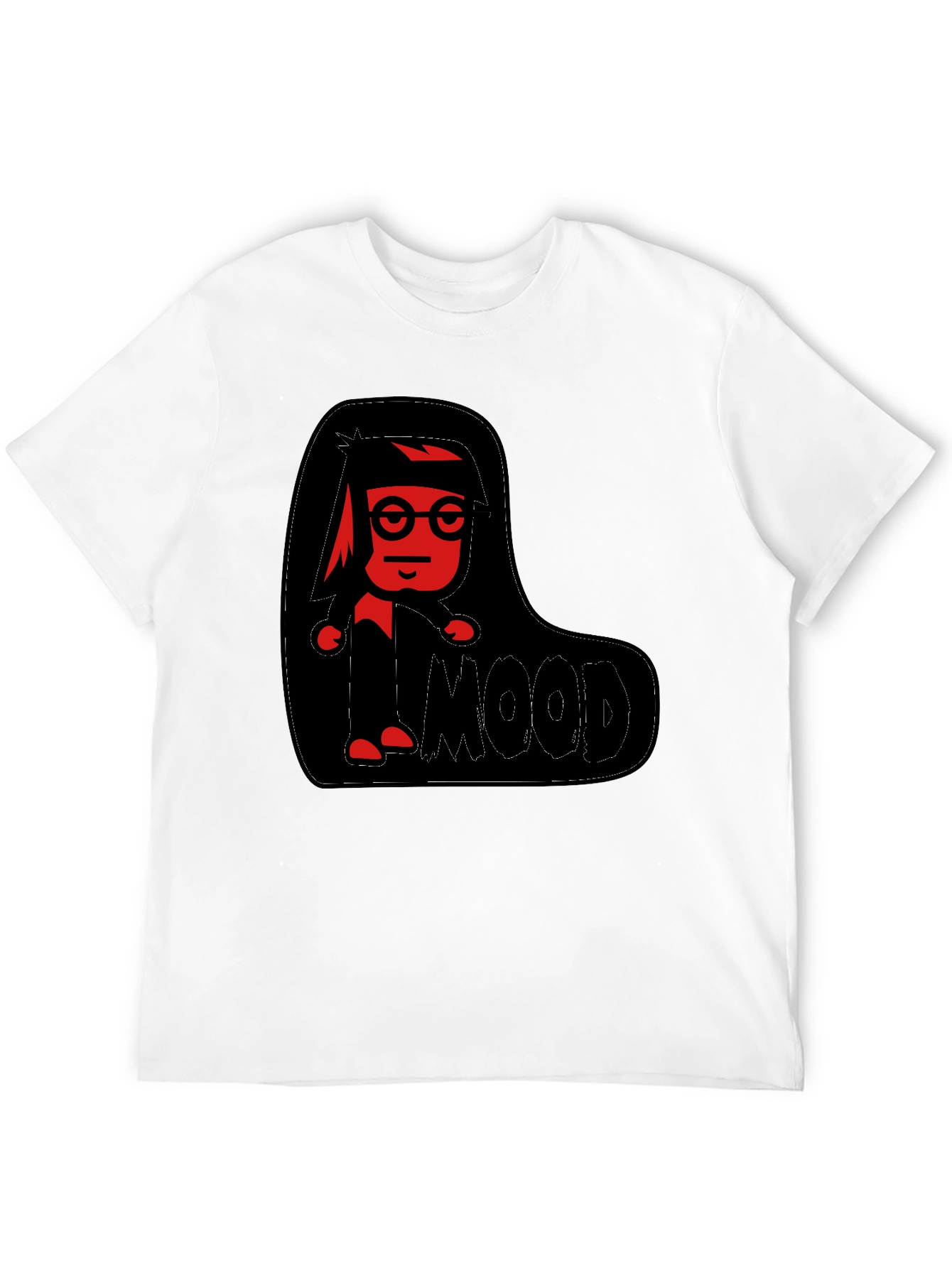 Red Character Graphic Black T-Shirt