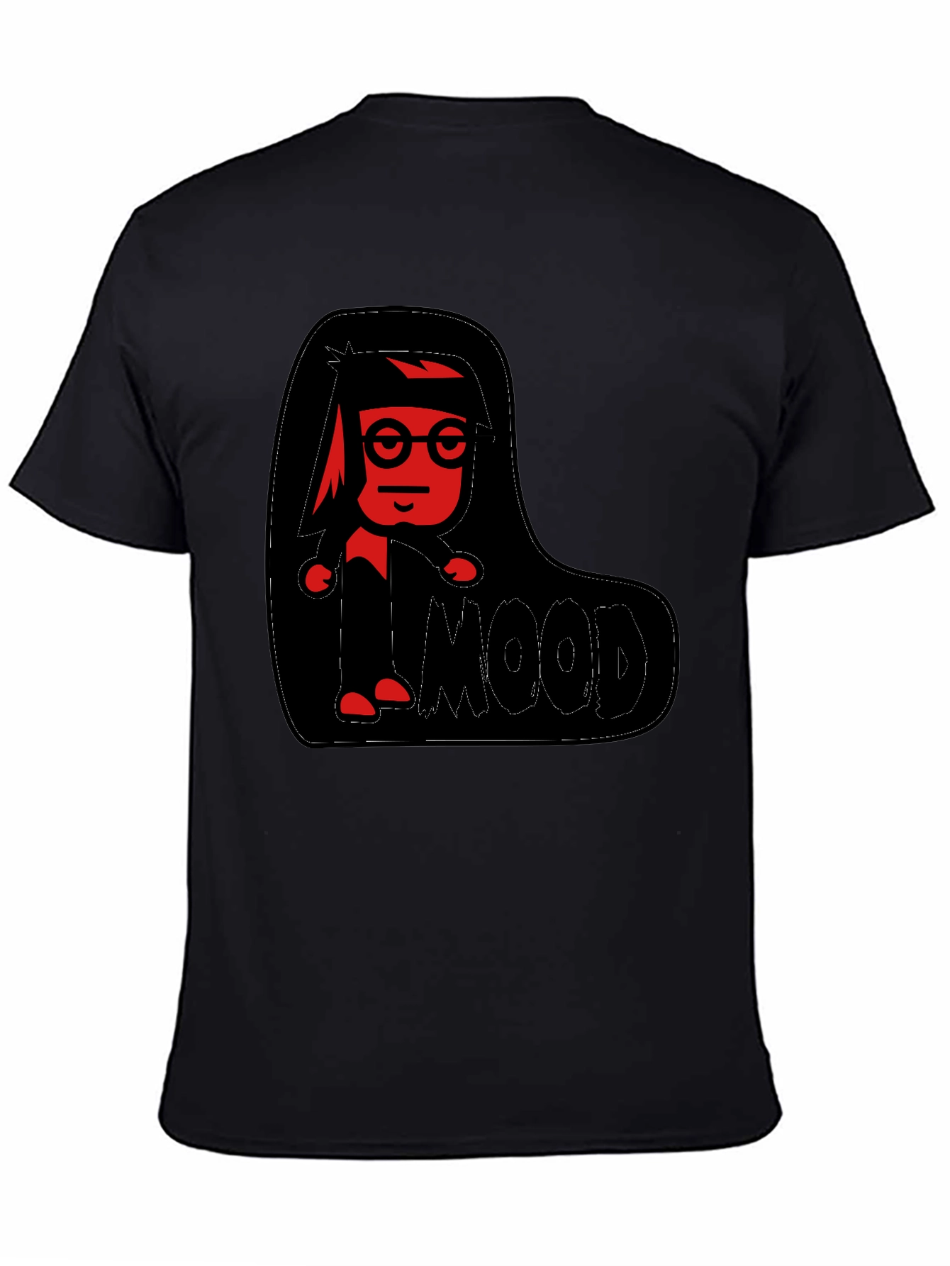 Red Character Graphic Black T-Shirt