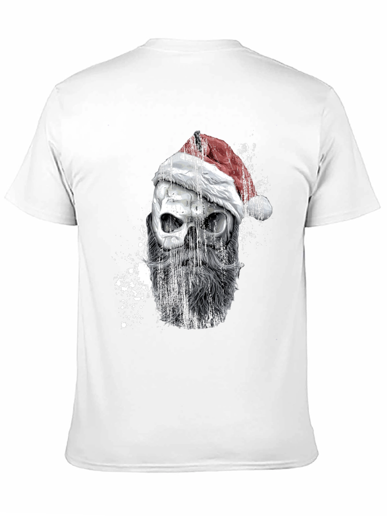 Santa Skull Graphic Tee - Mens Black T-Shirt