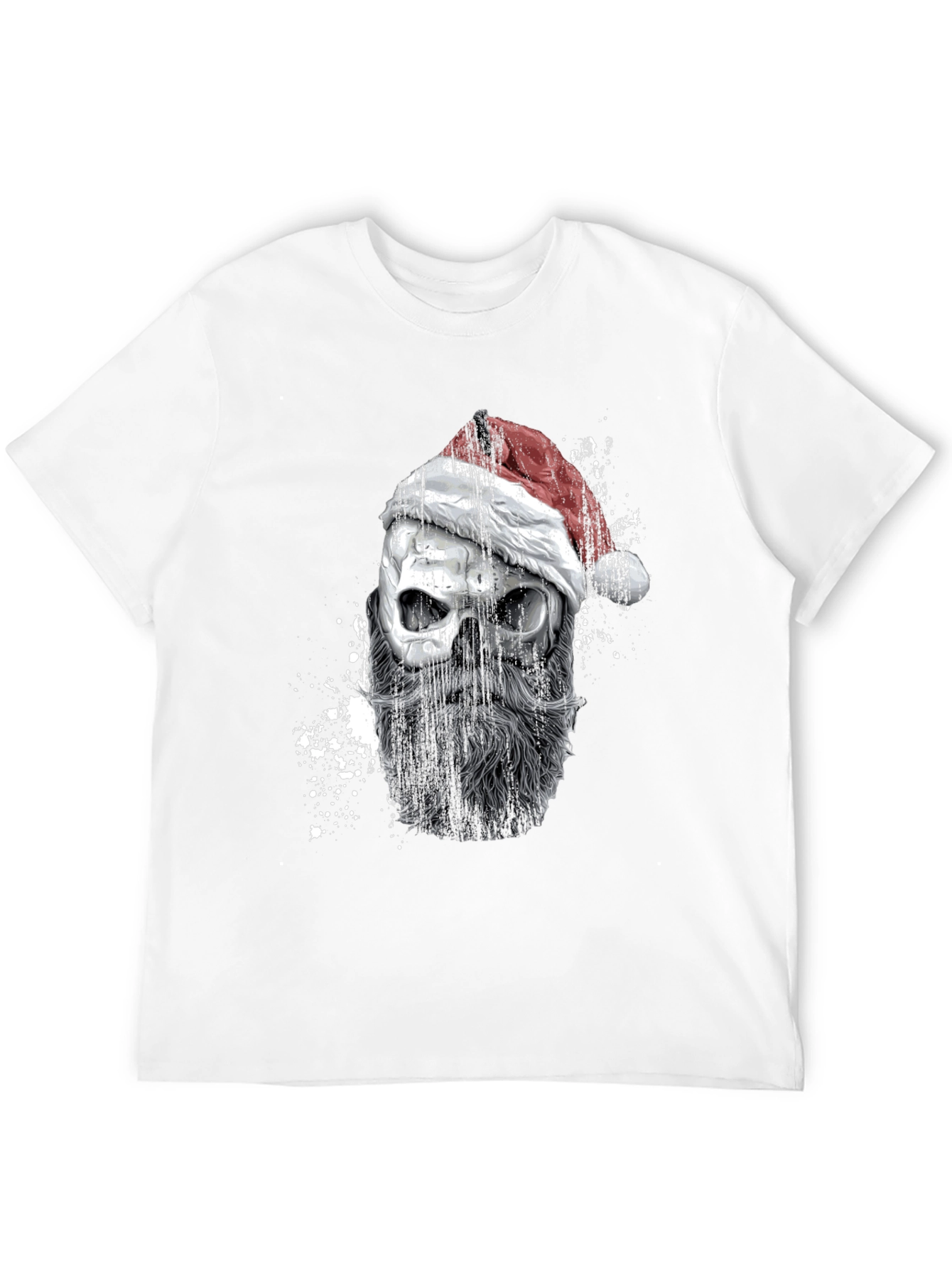 Santa Skull Graphic Tee - Mens Black T-Shirt