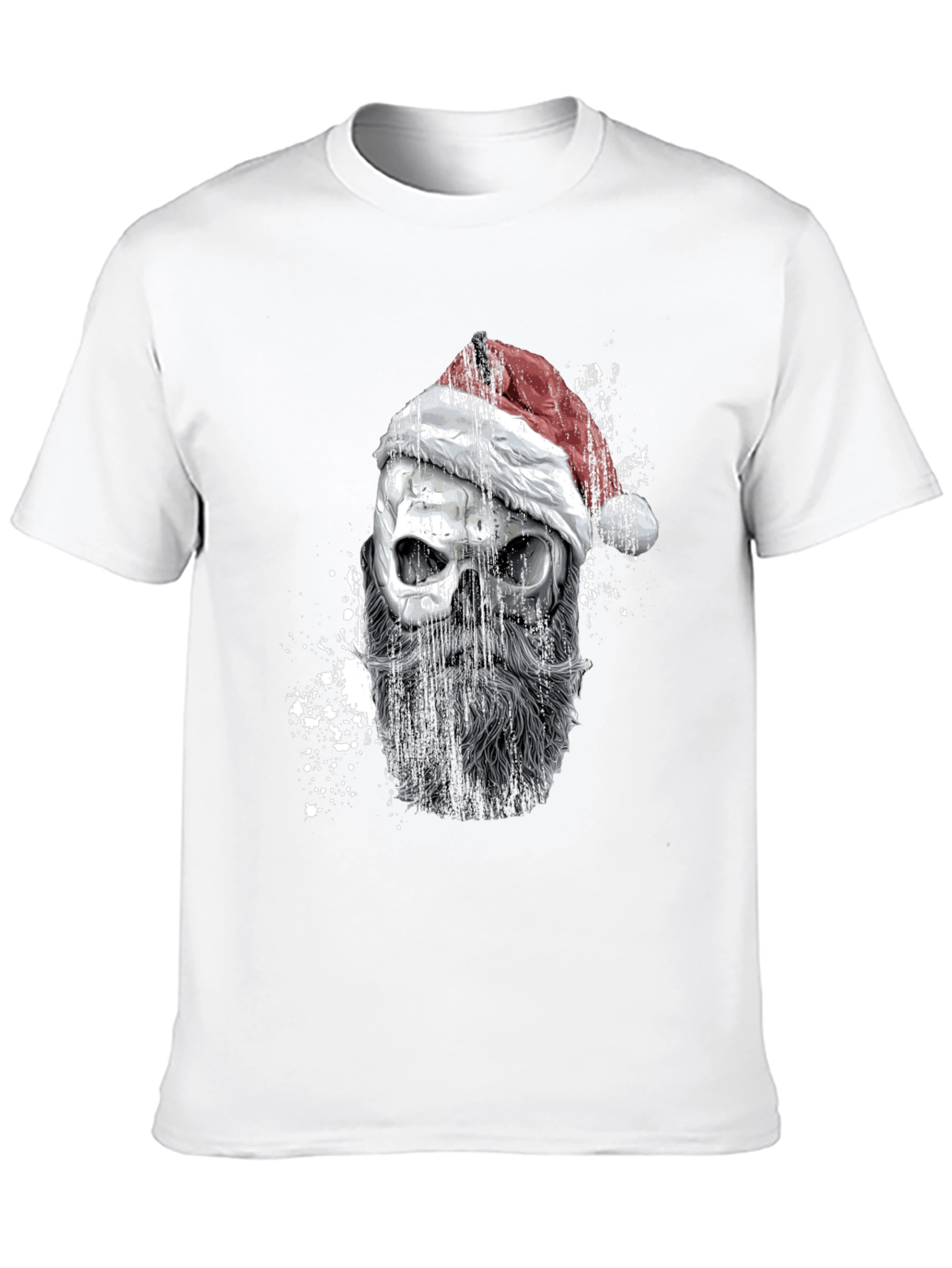 Santa Skull Graphic Tee - Mens Black T-Shirt