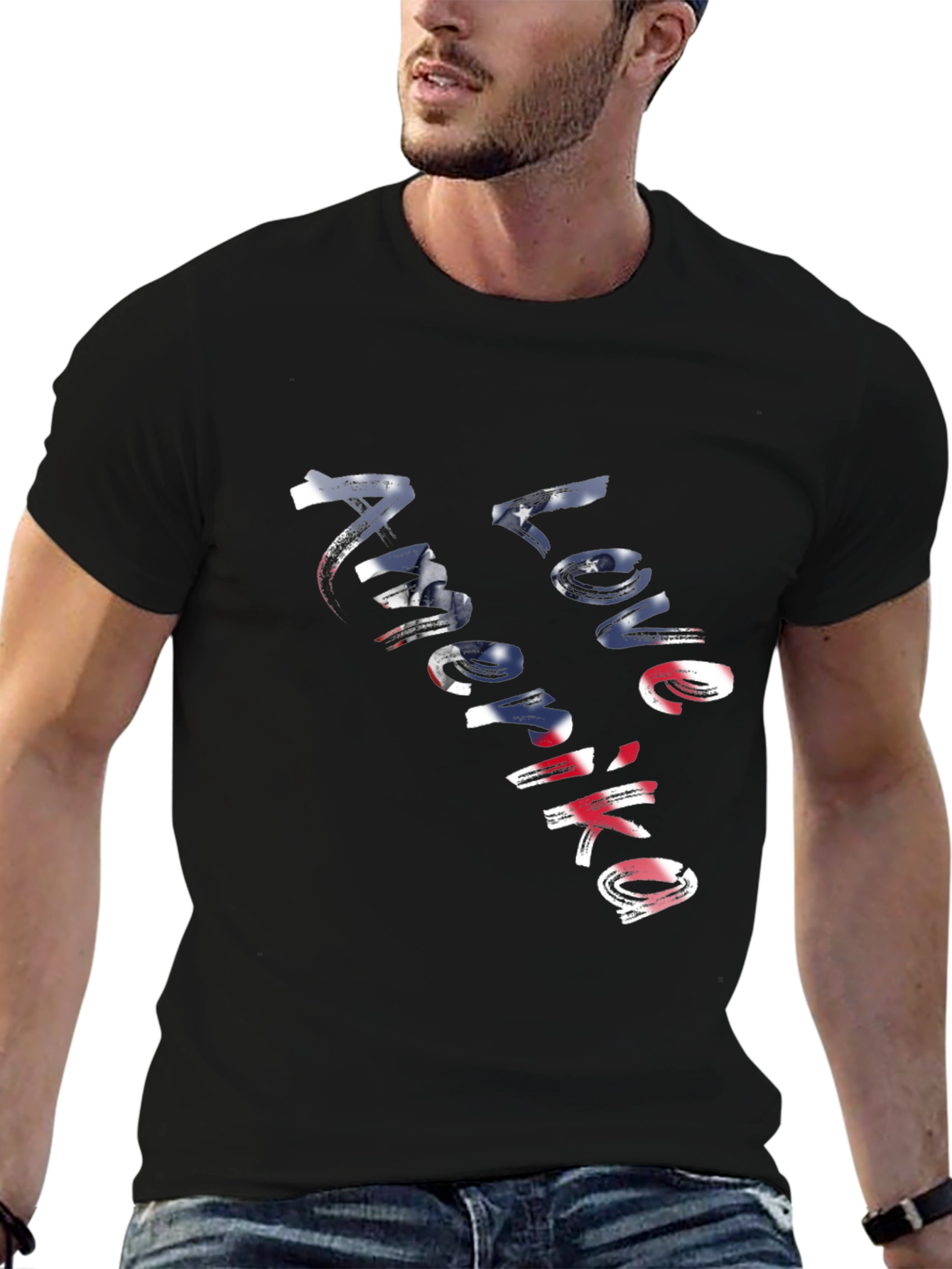 Love America Graphic Tee - Patriotic USA Shirt