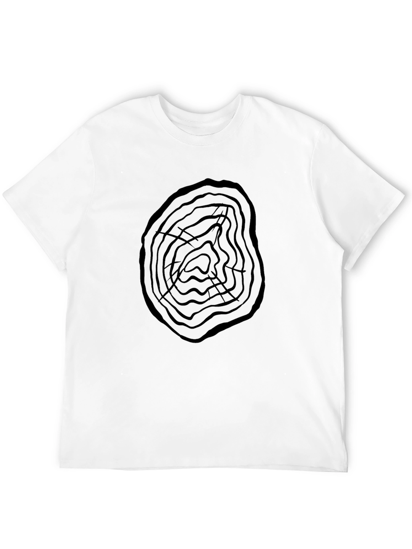 Abstract Tree Ring Graphic Print Mens Tee
